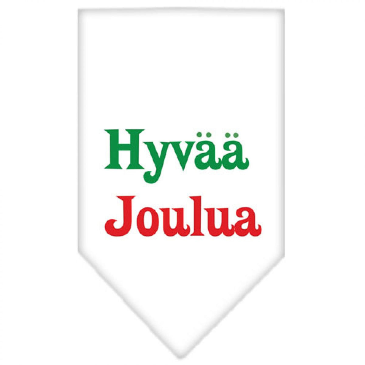 Christmas Pet and Dog Bandana Screen Printed, &quot;Hyvää Joulua&quot; White Small