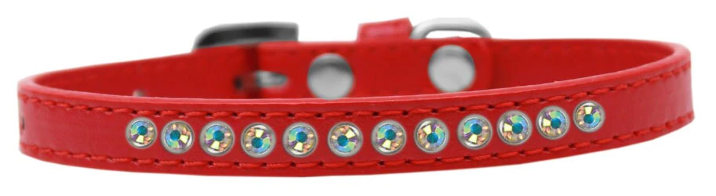 Dog, Puppy & Pet Fashion Collar, Aurora Borealis Crystal Rimsets White 10
