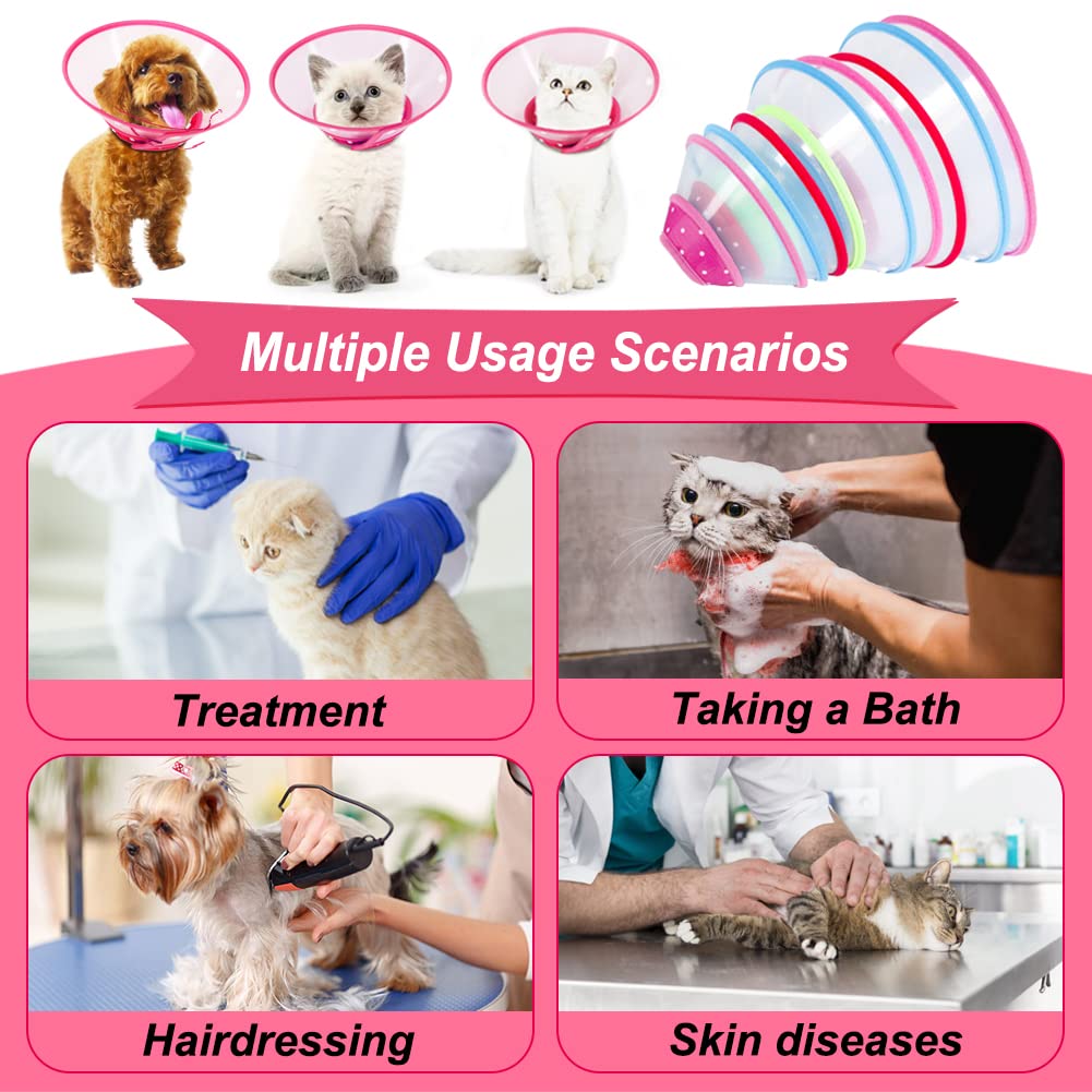 Vivifying Pet Cone for Cats and Small Dogs, 3 Size of Adjustable 5.7-8in Lightweight Recovery Elizabethan Collar for Cats, Puppi