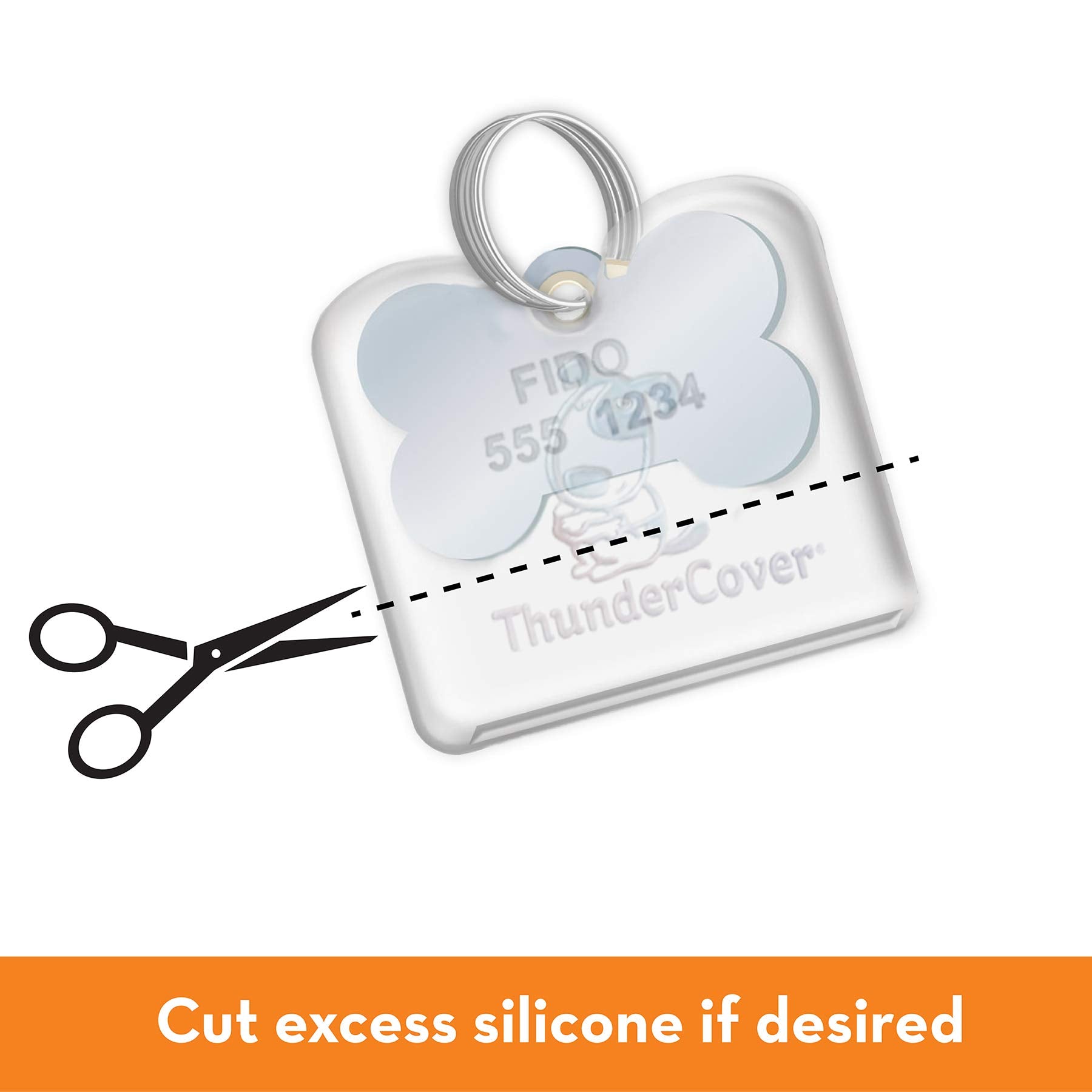 Thundercover Dog Tag Silencer, Standard, Clear