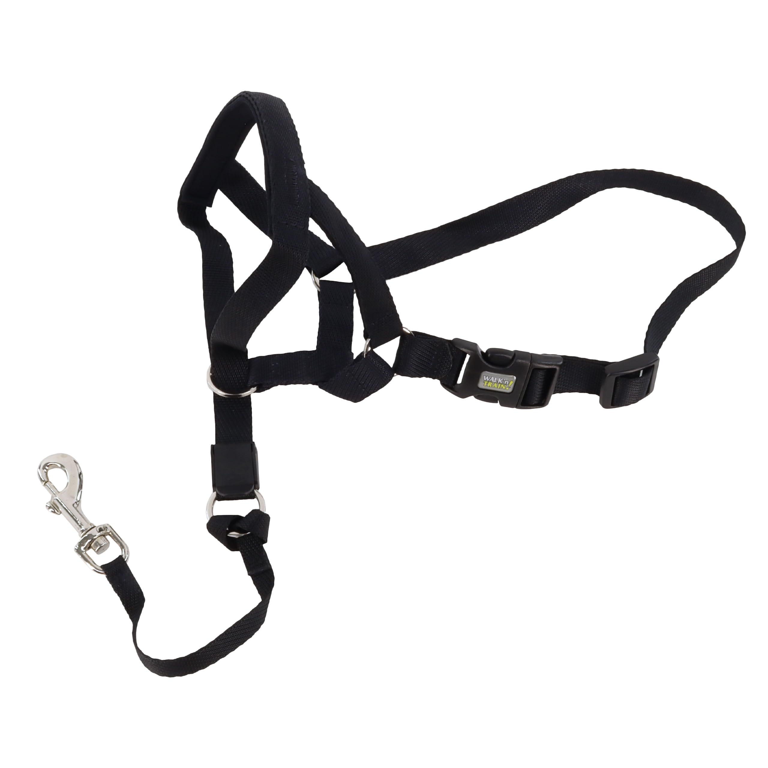 Coastal Pet Walk 'N Train Dog Head Halter - Head Colllar Dog Leader - No-Pull Pet Harness - Quick-Drying Polyester - Black - Medium
