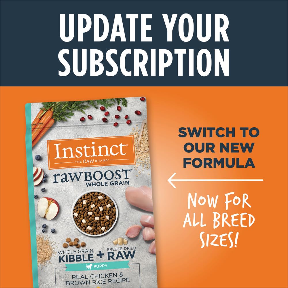 Instinct Raw Boost Puppy, Natural Dry Dog Food with Freeze Dried Pieces, Grain Free Recipe - Real Chicken, 10 lb. Bag