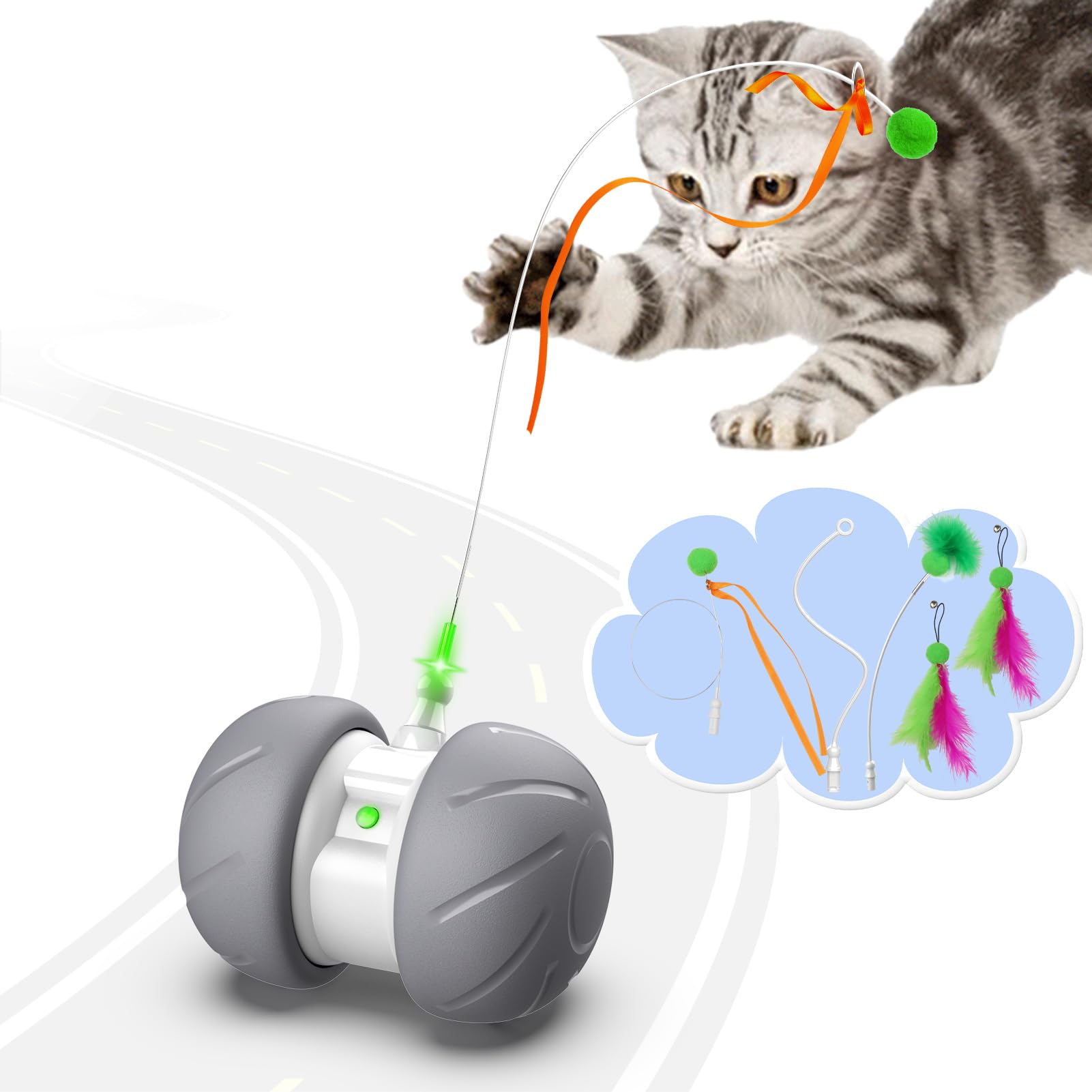 Bentopal Automatic Cat Toys Interactive Feather Toys, Pet Exercise Electric Toys For Indoor Cats/Kitten With Feather