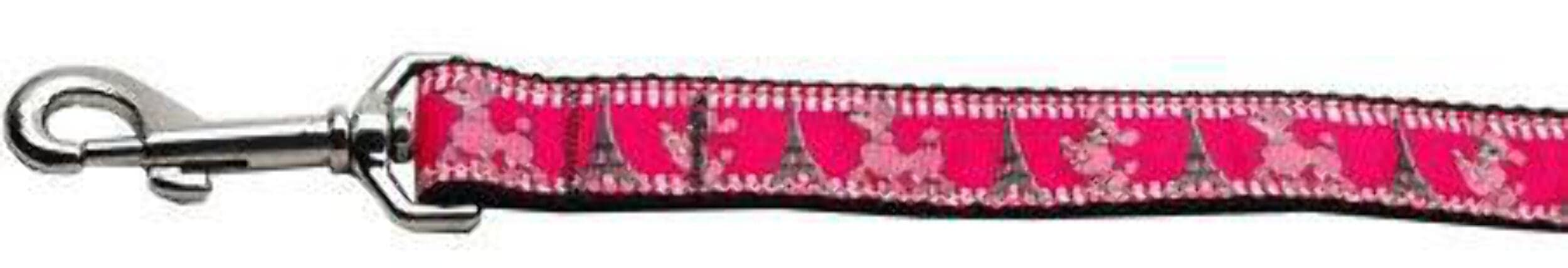 Pet Dog & Cat Nylon Collar or Leash, "Poodles in Paris" 3/8" w x 4 ft. leash