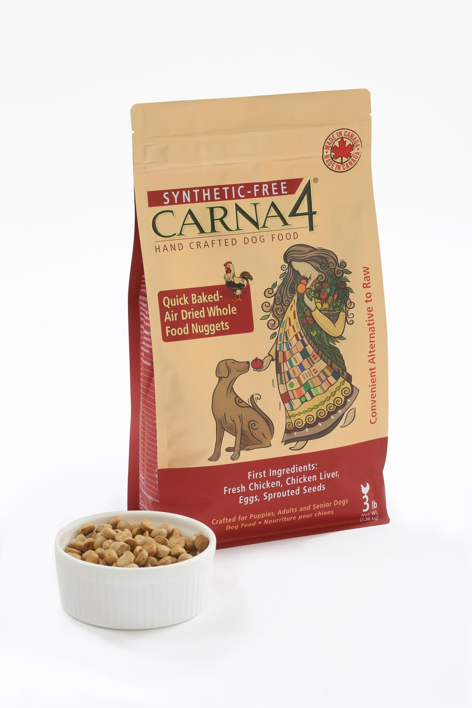 CARNA4 Hand Crafted Dog Food, 22-Pound, Chicken