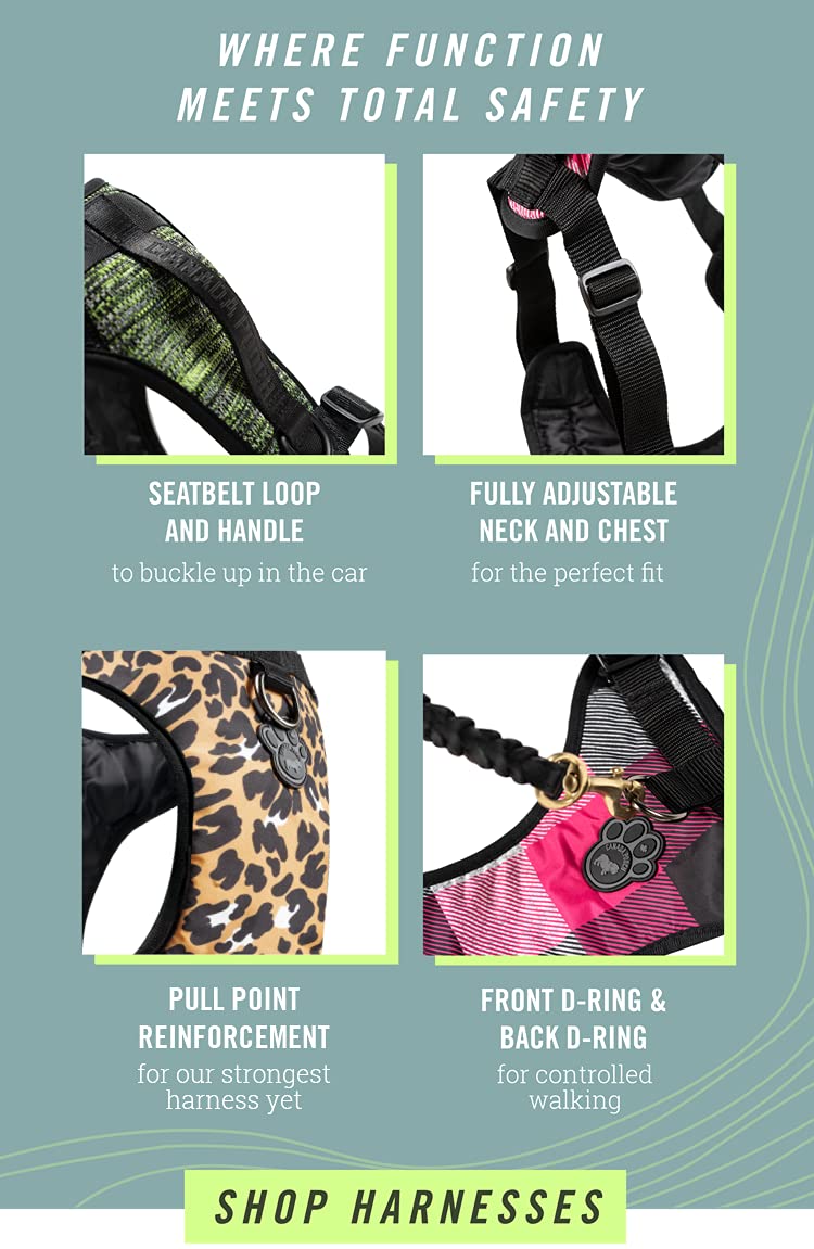 Canada Pooch No Pull Dog Harness Adjustable Dog Harness For Walking Dogs Seat Belt Harness, Front & Back D-Rings For Comfort & Control - Splatter/S