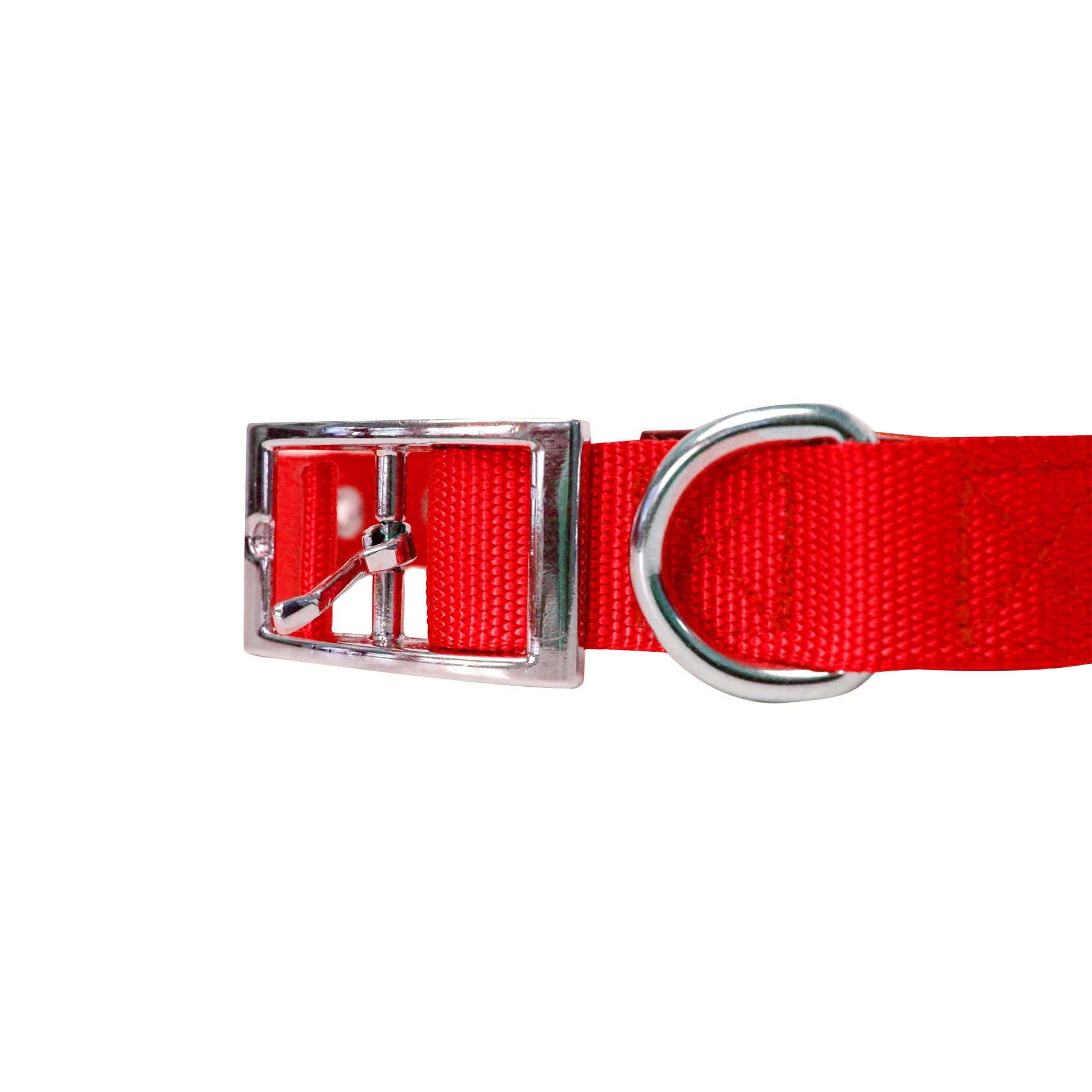Downtown Pet Supply Deluxe Padded Dog Collar - Medium, Red, Nylon, Buckle, Water Resistant, Adjustable, Machine Washable, Dog Collar