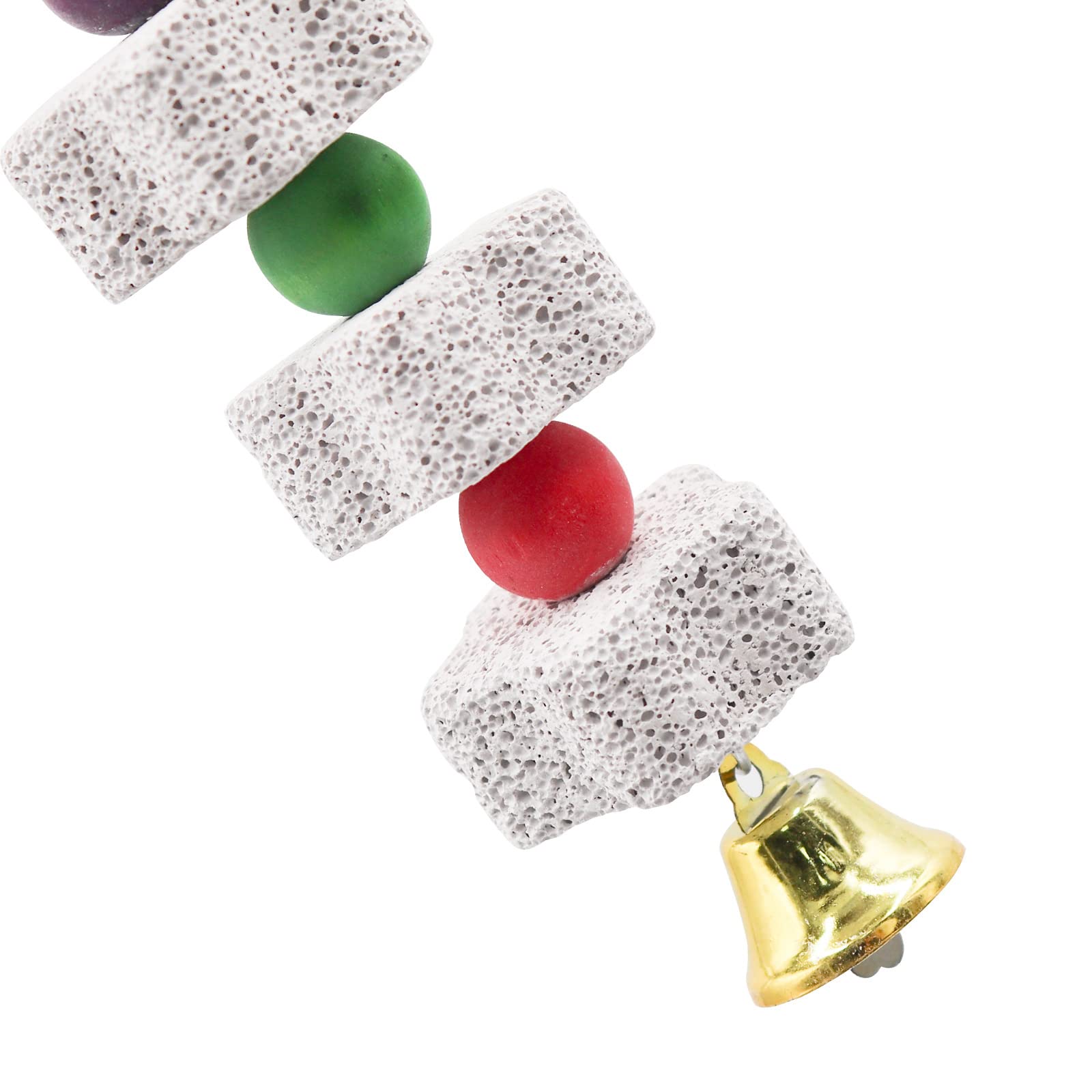 2 Pack Large Bird Chewing Toy, Parrot Beak Grinding Calcium Stone With Bells, Bird Cage Accessories, Cage Toys For Cockatiel Par