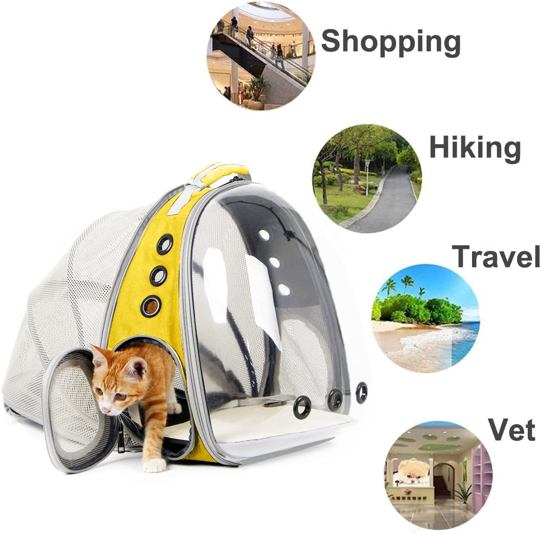 Expandable Cat Backpack Carrier, Fit Up To 20 Lbs, Space Capsule Astronaut Bubble Window Pet Backpack For Large Cat And Small Pu