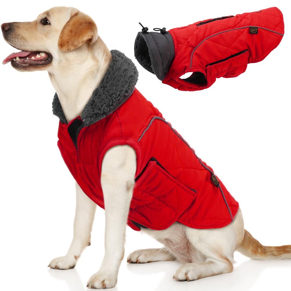 Emust Dog Vests For Winter, Fleece Lined Dog Coat For Cold Weather Warm Dog Jackets For Small Medium Large Dogs, Pet Dogs Appare