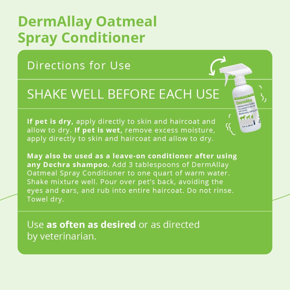 Dechra Dermallay Oatmeal Conditioner For Pets, 12-Ounce