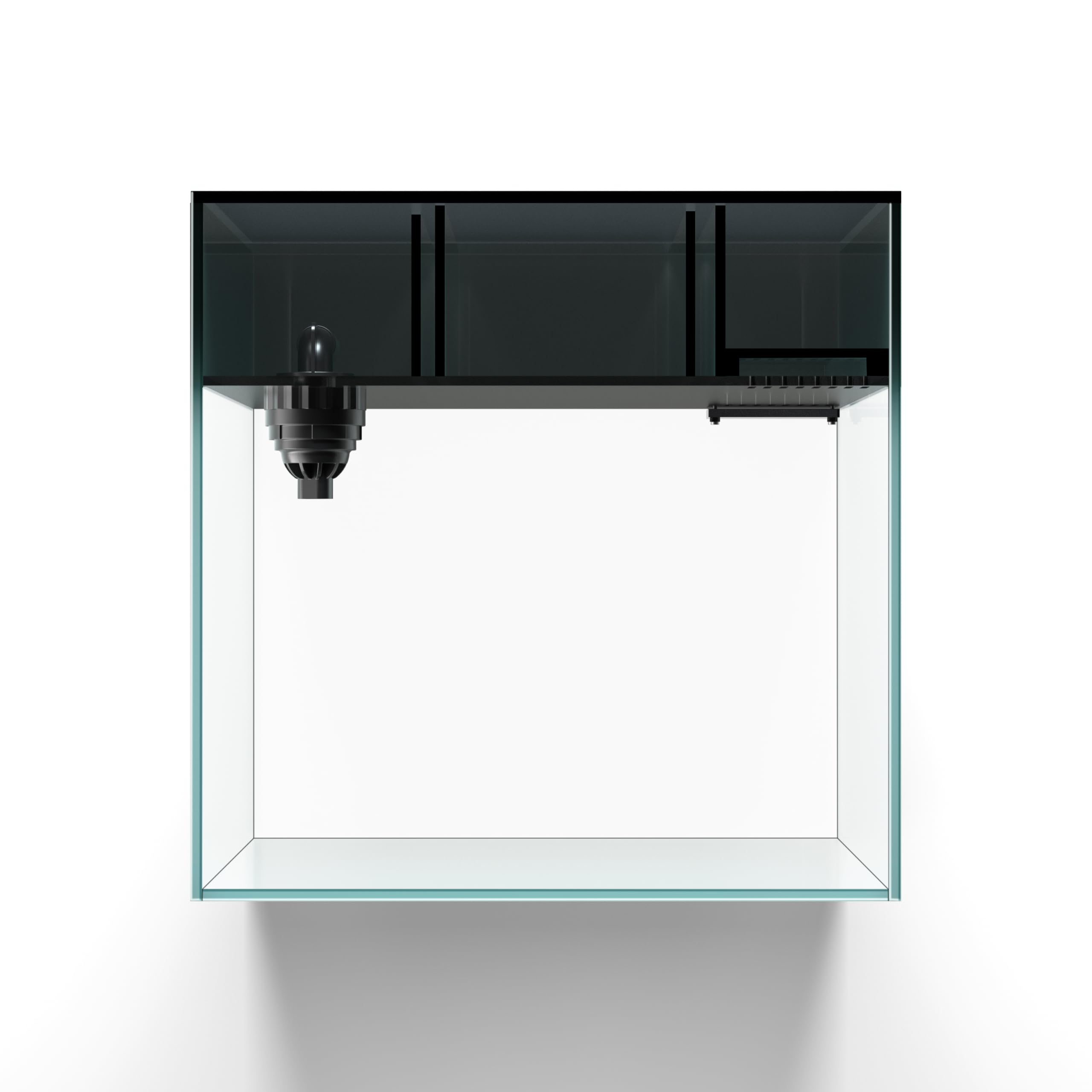 Landn 35C 10 Gallon Ultra Clear All Glass Rimless Low Iron Aquarium Tank With Rear Filtration Chamber(Return Pump Included).13.8