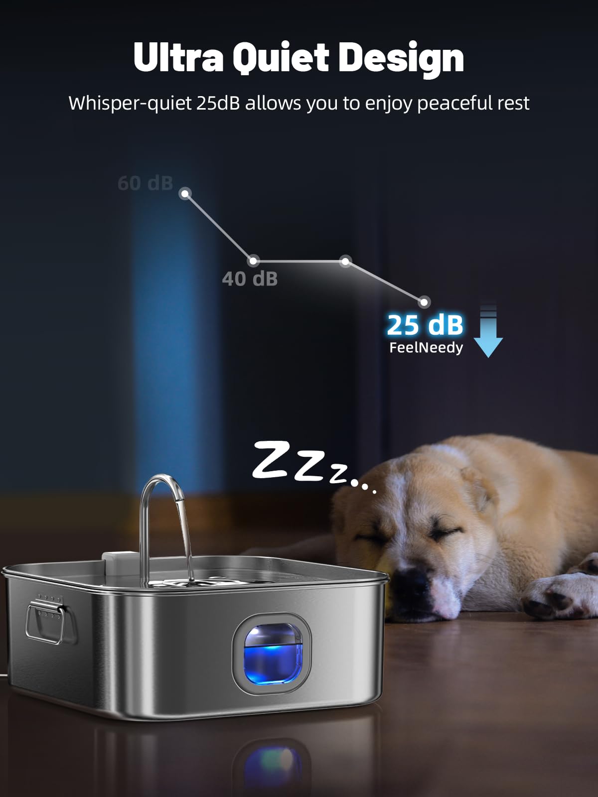 Dog Water Fountain Stainless Steel, 410Oz/3.2Gal/12L Large Pet Water Fountain For Large Dog, Dog Water Bowl Dispenser With Water