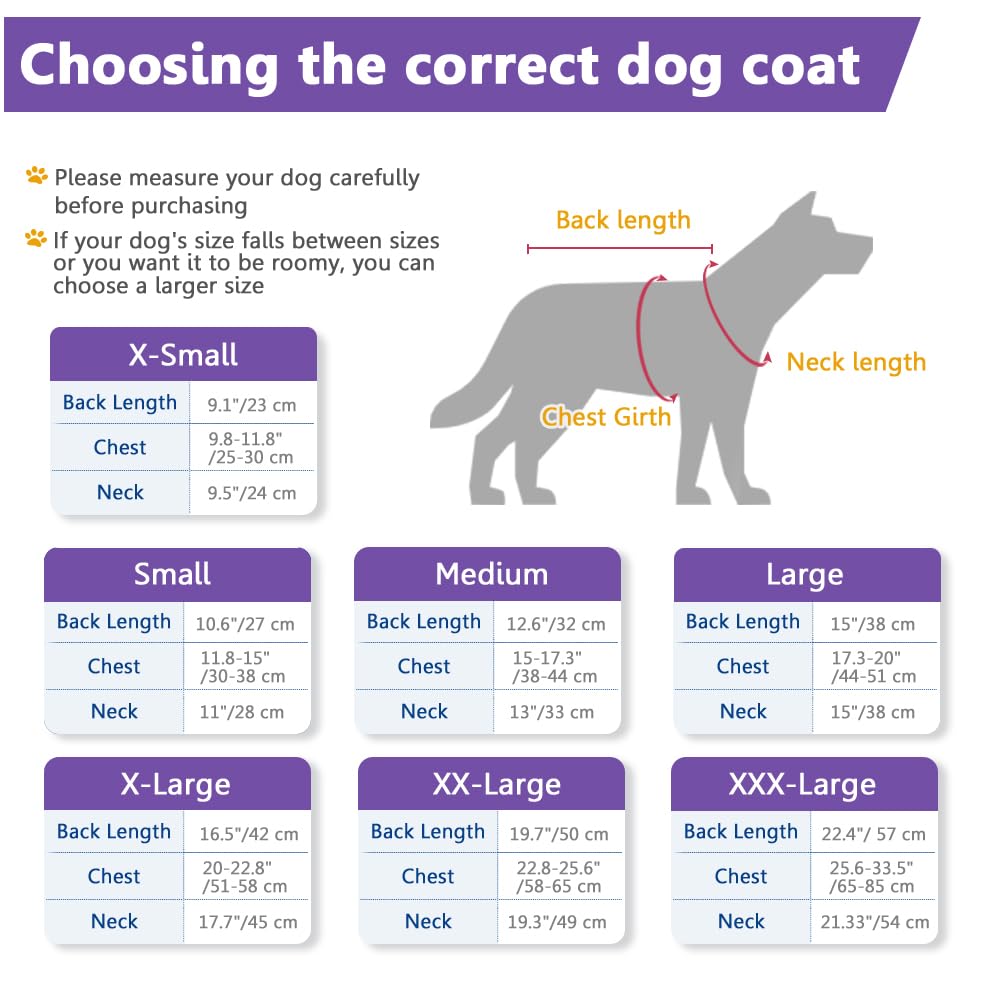 Sawmong Dog Fleece Hoodie, Windproof Waterproof Dog Coat Fleece & Cotton Lined Warm Dog Jacket, Cold Weather Pet Apparel Clothes