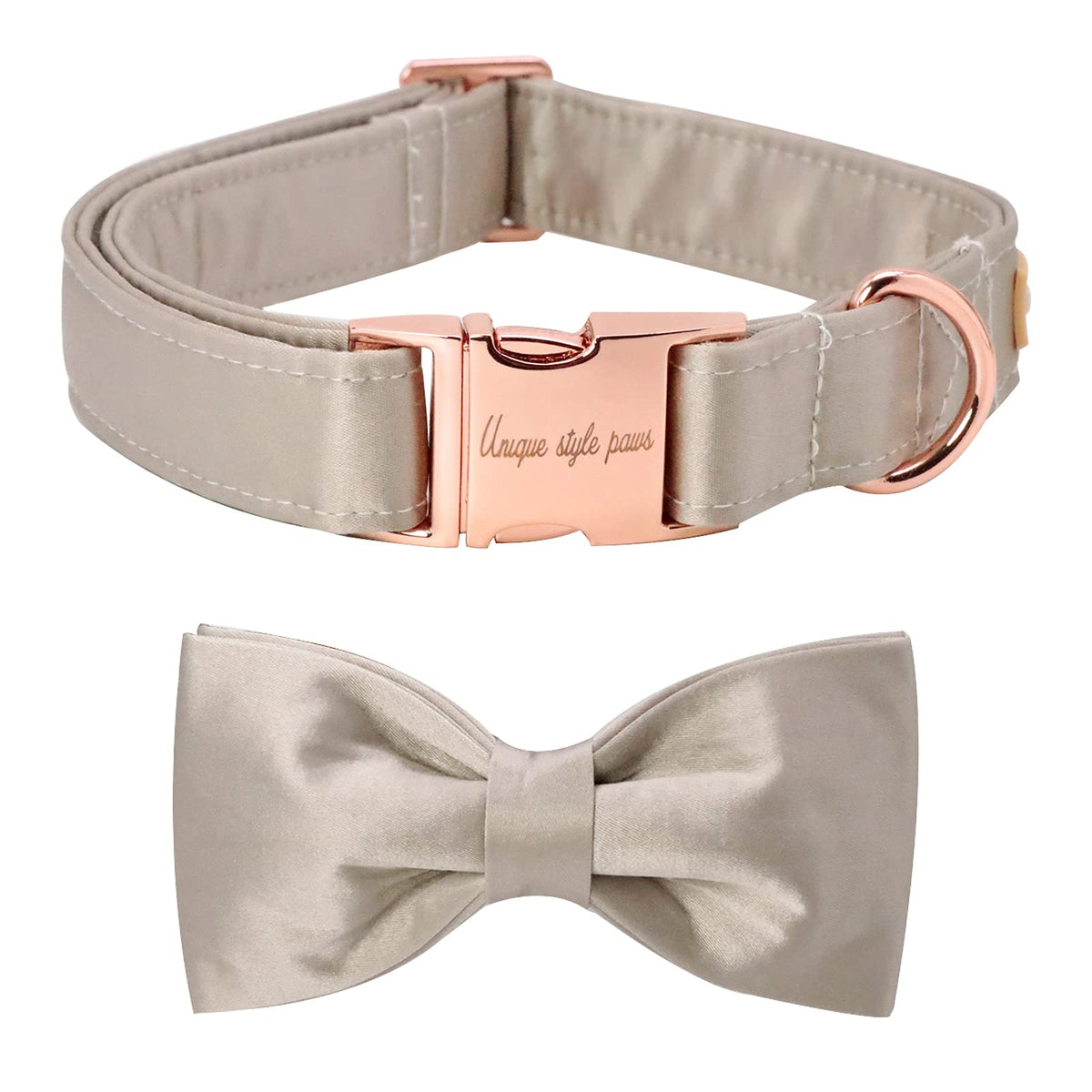 Unique Style Paws Dog Collar, Wedding Silk Dog Collar With Bow, Soft Bowtie Adjustable Pet Collar Gift For Female Or Male X-Small Dogs