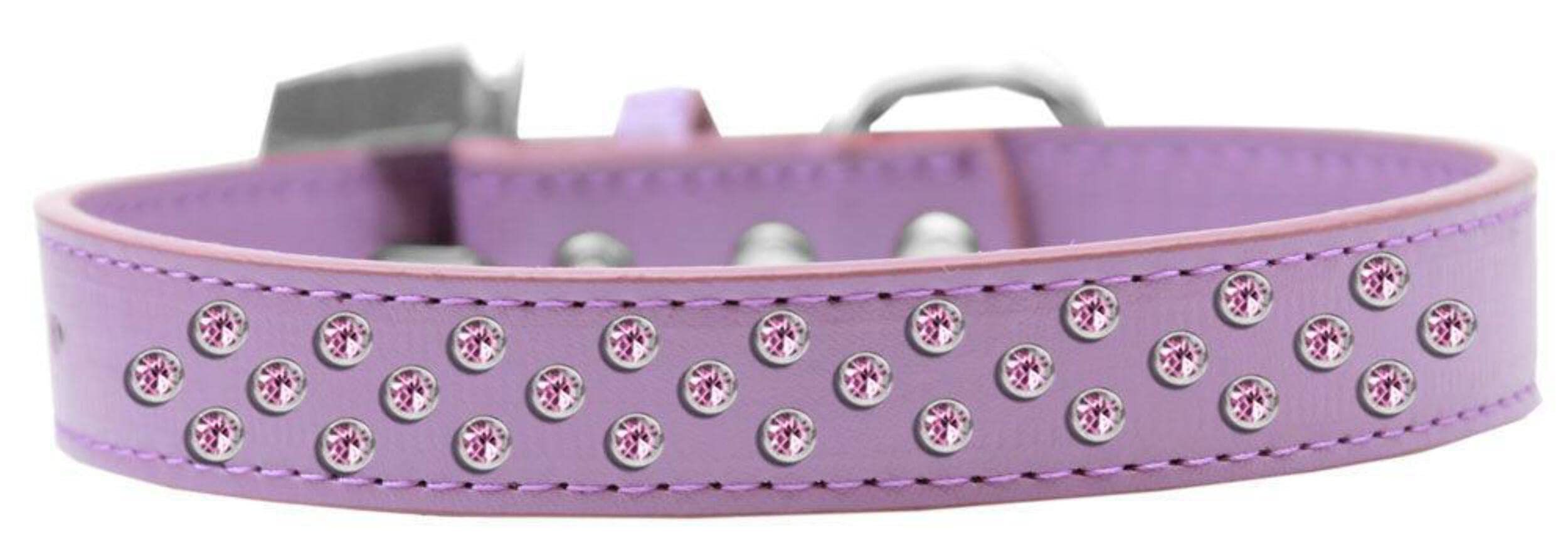Mirage Pet Products Sprinkles Dog Collar with Light Pink Crystals, Size 18, Bright Pink