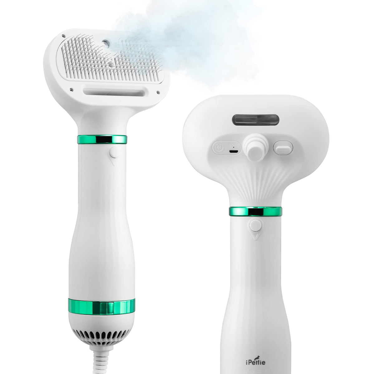 Ipettie Pet Hair Dryer 2 Pro With Slicker Brush, Moisturize Dry Hair, 3 Heat Settings, Multifunctional Portable Handheld Pet Dry