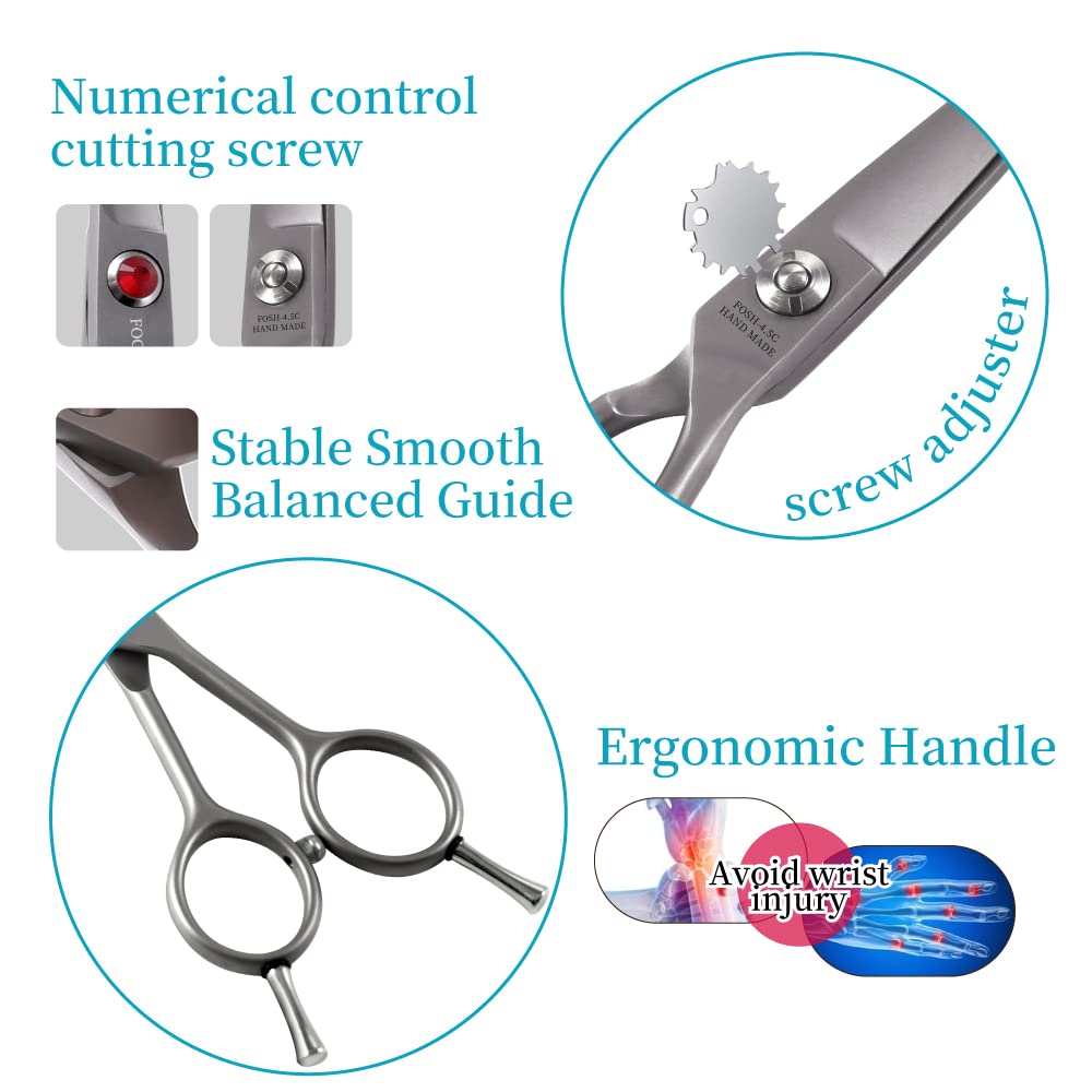 Fogosp 4.5' Curved Dog Scissors For Grooming Face And Paws With Safety Round Tip For Small Dogs Face Paw Ears Trimmer Professio