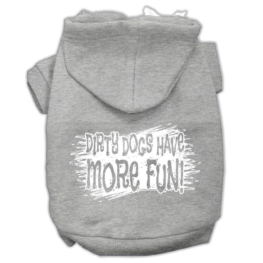 Pet, Dog & Cat Hoodie Screen Printed, 'Dirty Dogs Have More Fun' Purple Lg (10-14 Lbs.)