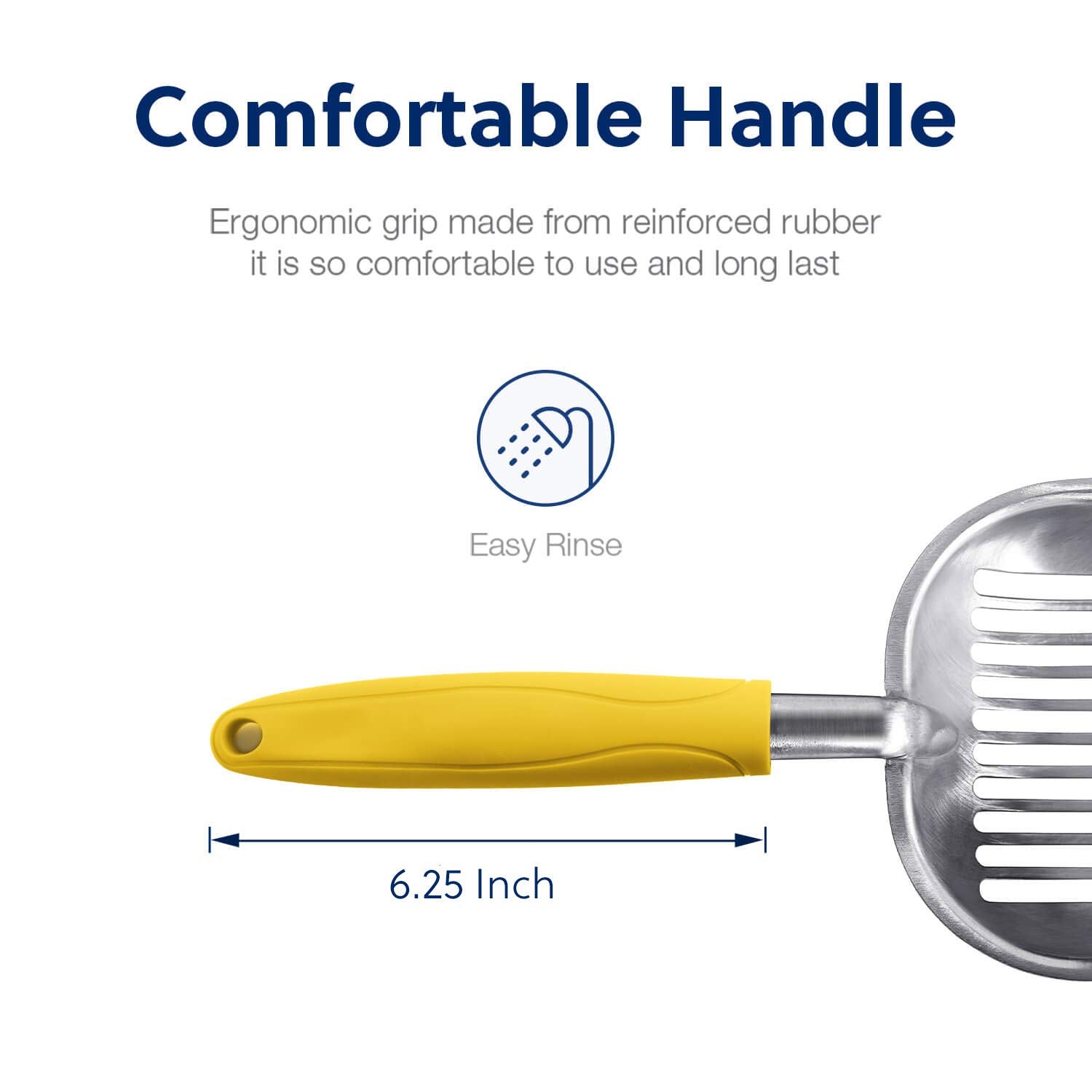 Wepet Cat Litter Scoop, Aluminum Alloy Sifter, Kitty Metal Scooper, Deep Shovel, Long Handle, Poop Sifting, Kitten Pooper Lifter, Durable, Heavy Duty, For Litter Box