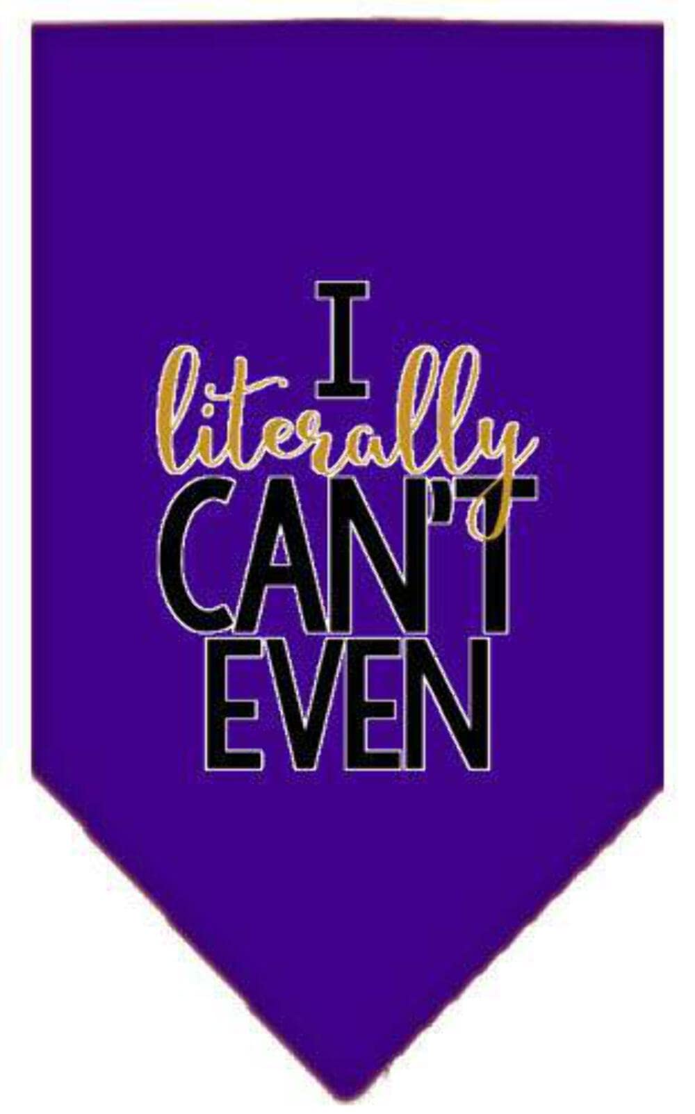Pet and Dog Bandana Screen Printed, "I Literally Can't Even" Purple Small
