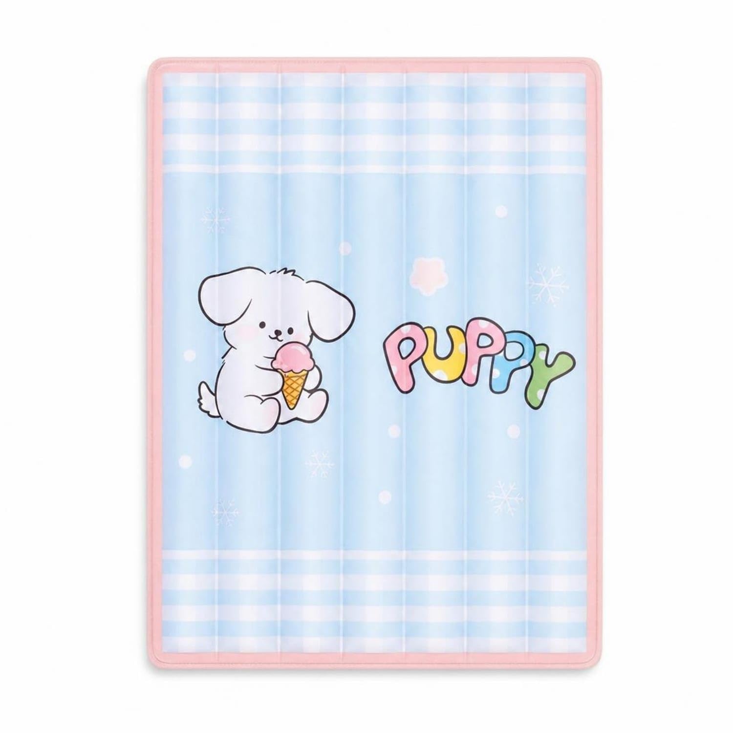 Rectangular Pet Cooling Mat Padded Dog Cooling Mat Portable Cool Pet Pad Foldable for Dogs, Pets, Floor, Plaid Puppy, 2XL