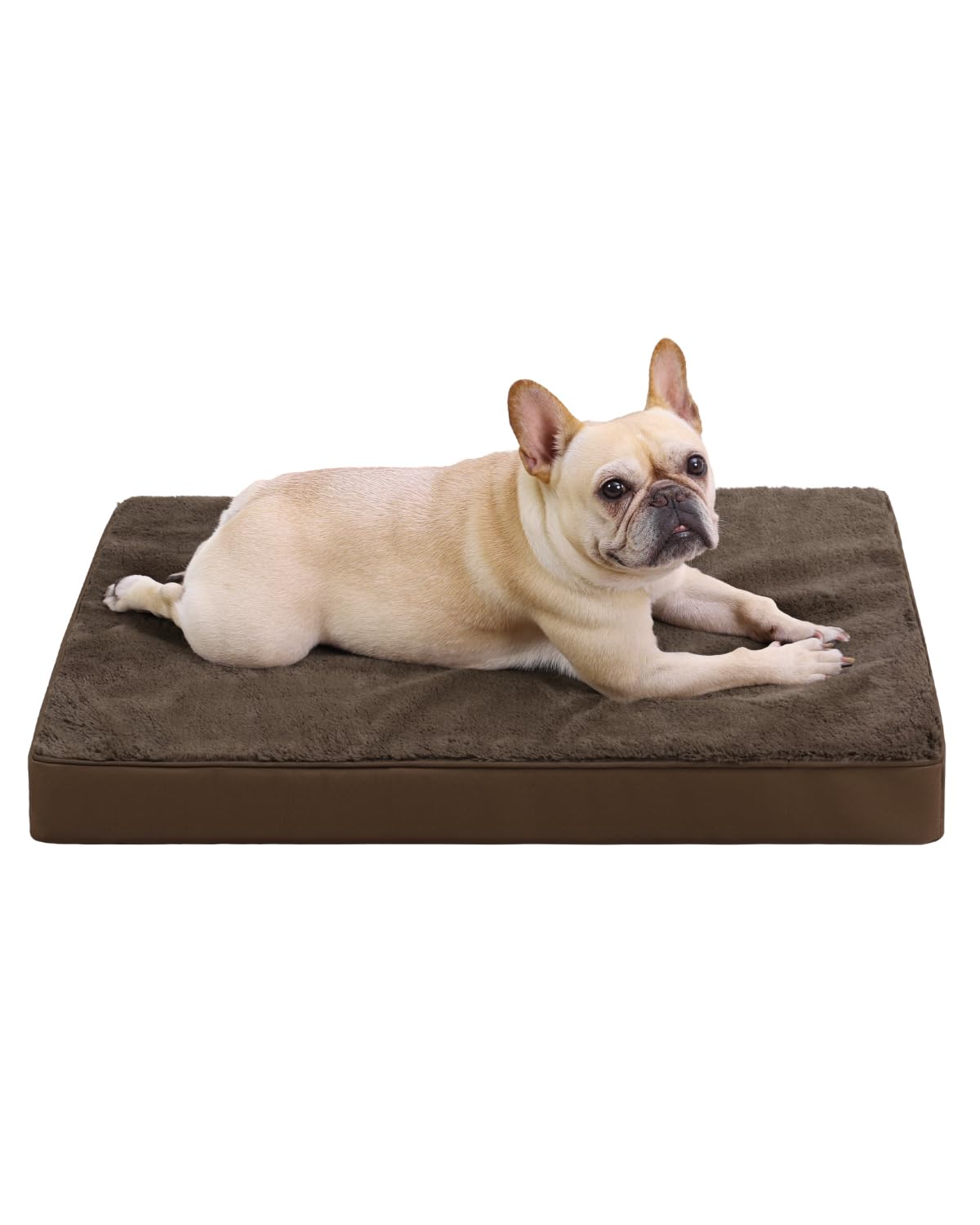 KSIIA Orthopedic Dog Bed Crate Waterproof Pet Mats for Small Dogs Deluxe Plush Washable Pet Bed with Egg Crate Foam & Removable 