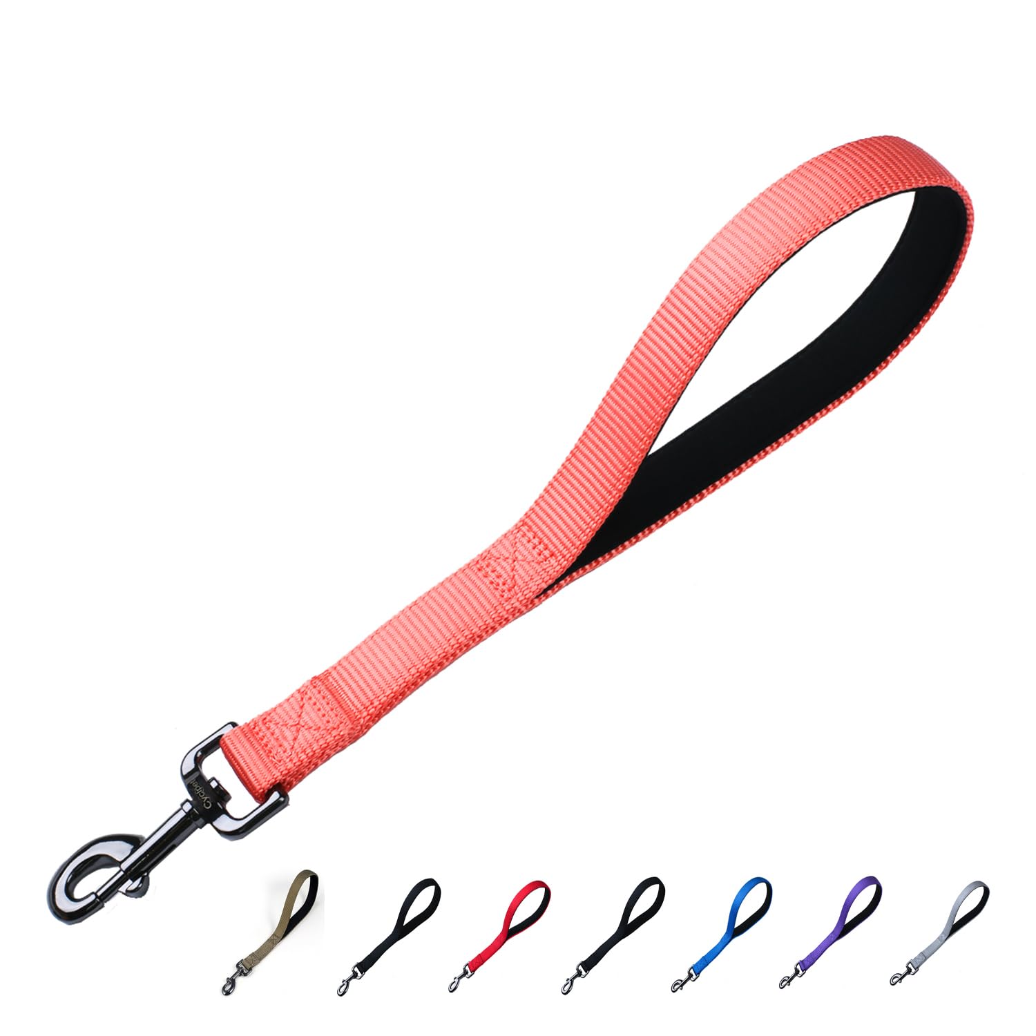 Cyclpet Advanced 12 Inches Nylon Short Dog Leash With Soft Comfortable Padded Handle For Large Medium Breed Dogs Daily Use Joggi