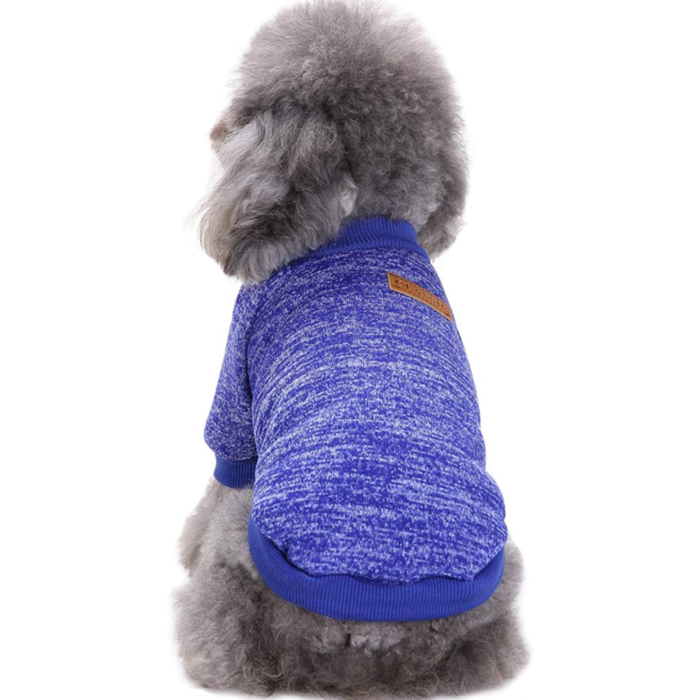 Chborless Pet Dog Classic Knitwear Sweater Warm Winter Puppy Pet Coat Soft Sweater Clothing For Small Dogs (Xxs, Dark Blue)