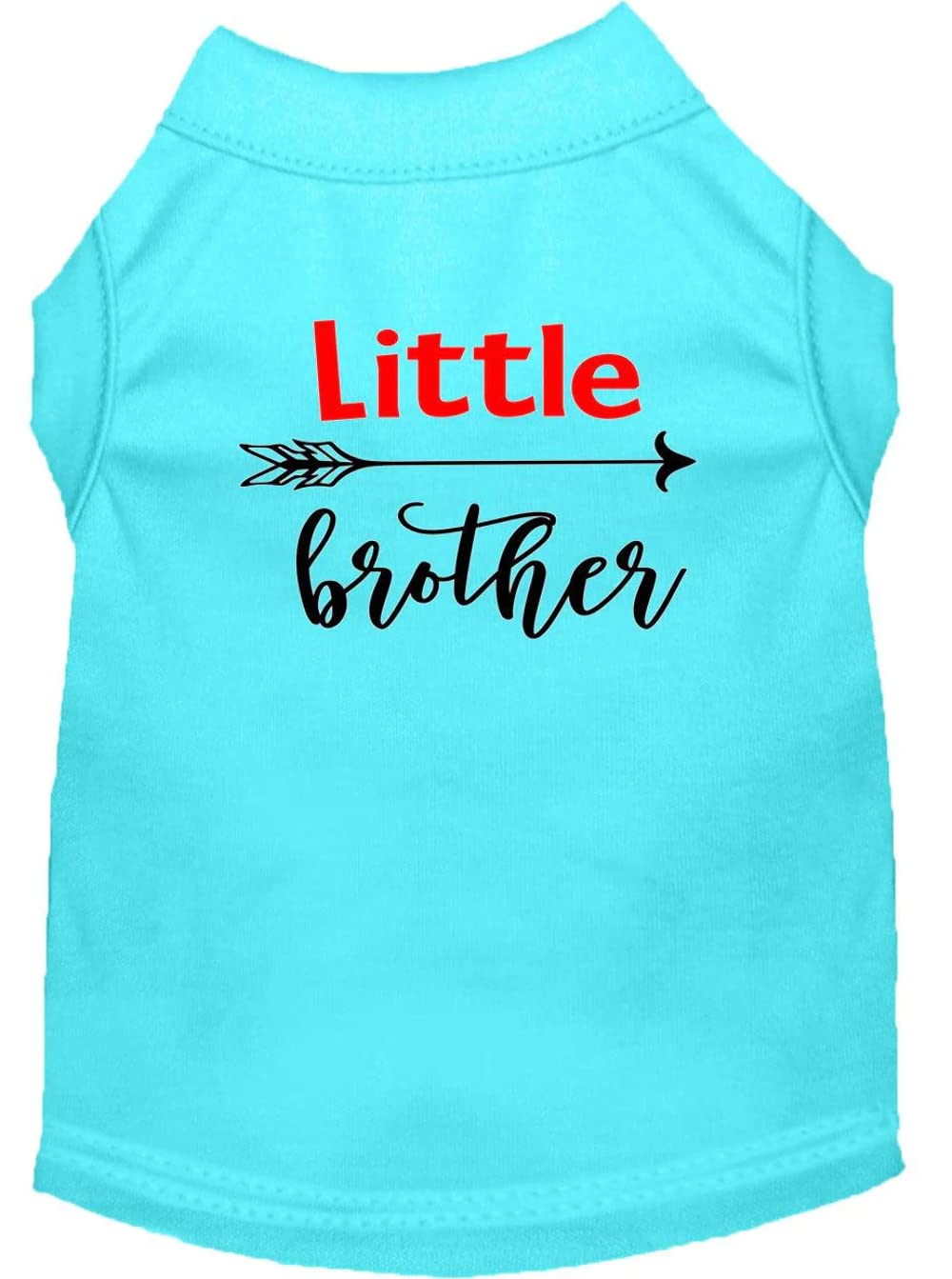 Pet Dog & Cat Shirt Screen Printed, "Little Brother" Blue LG (10-14 lbs.)