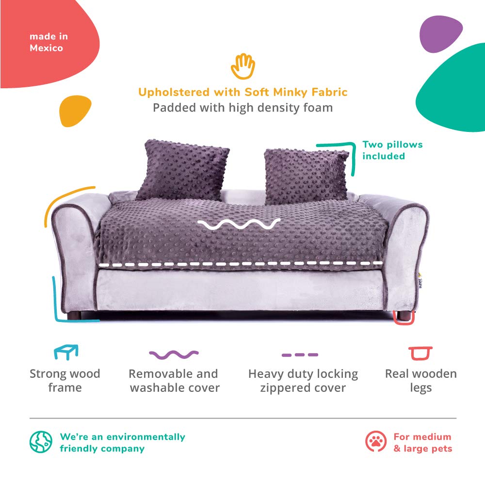 Keet Westerhill Pet Sofa Bed, Charcoal, Large (40X23X13)