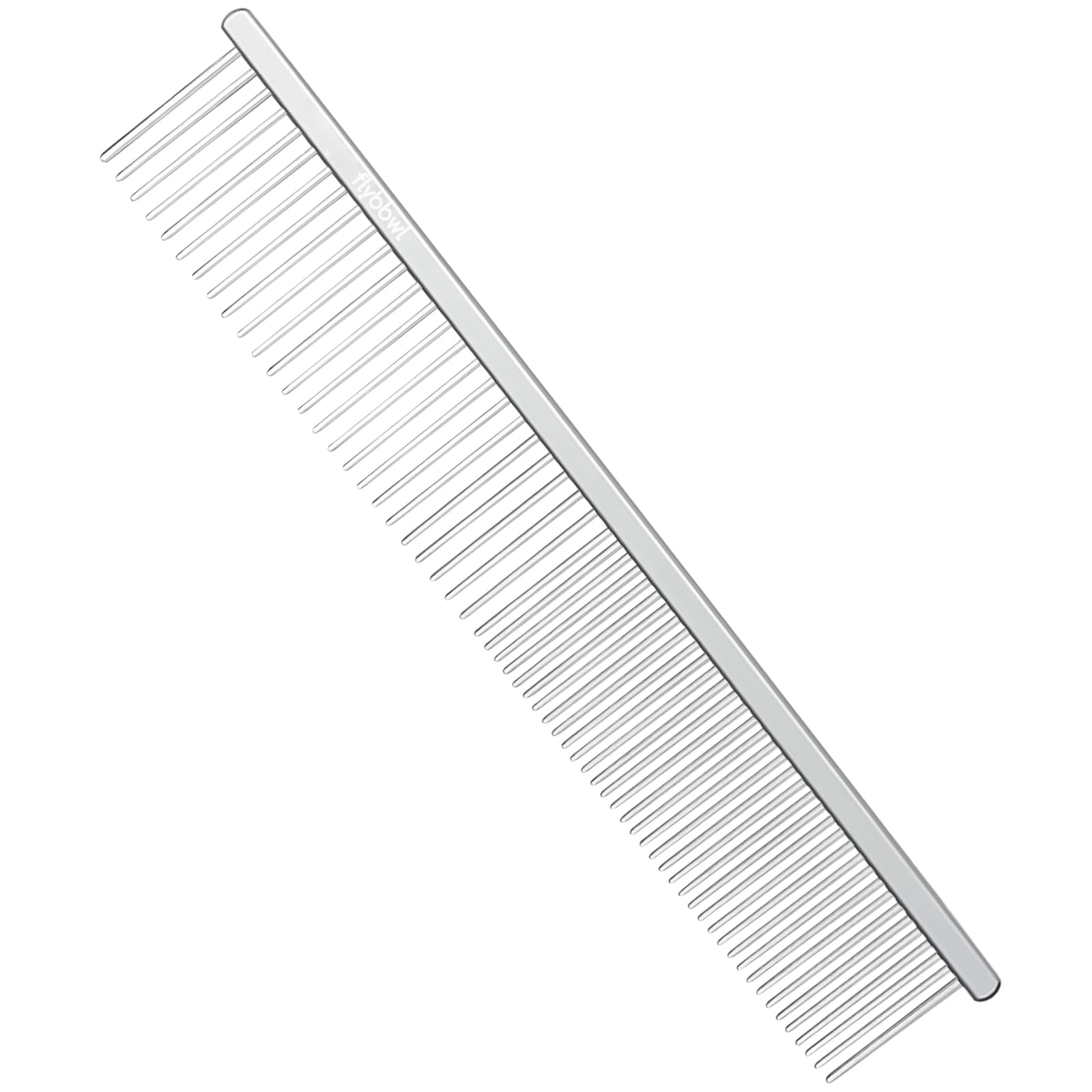 Flybbwl Stainless Steel Dog Comb - Cat Combs With Rounded Ends Teeth - Professional Metal Pet Grooming Removes Tangles Knots For
