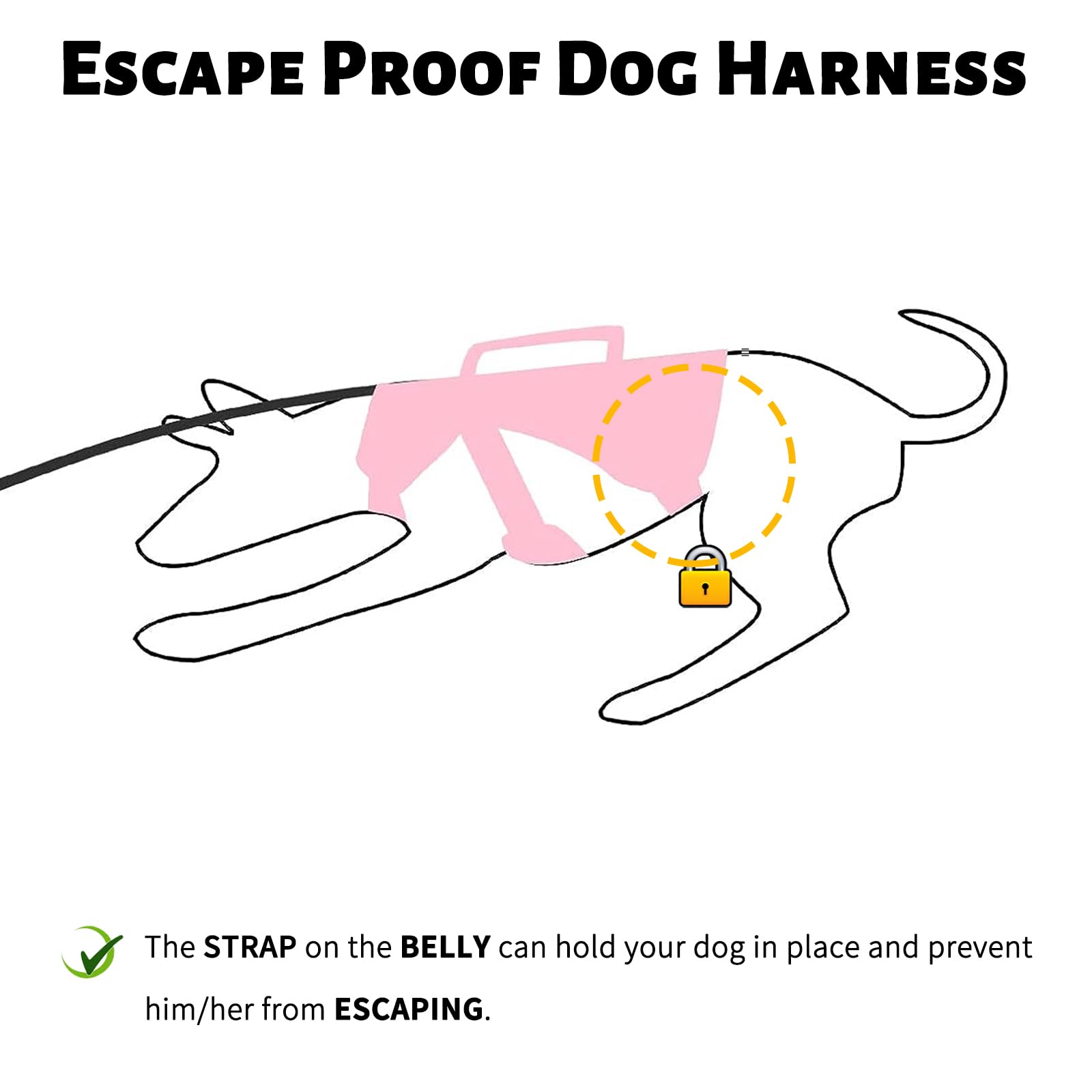 No Escape Dog Harness, Escape Proof Harness, Fully Reflective Harness With Padded Handle, Breathable,Durable, Adjustable Vest For Medium Dogs Walking, Training, And Running Gear Green (Medium)