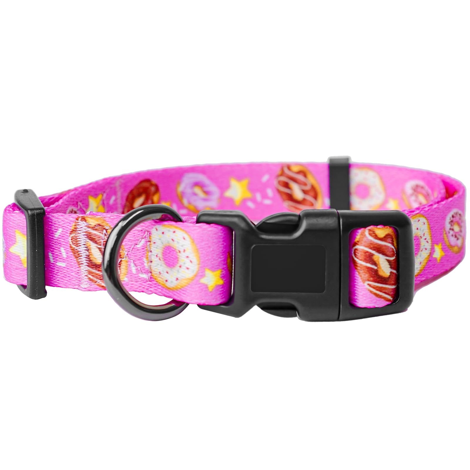 Dog Collar Adjustable Puppy Collar For Small Medium Large Dogs, Nylon Safety Collars With Leopard Print Night Visibility, Pink M