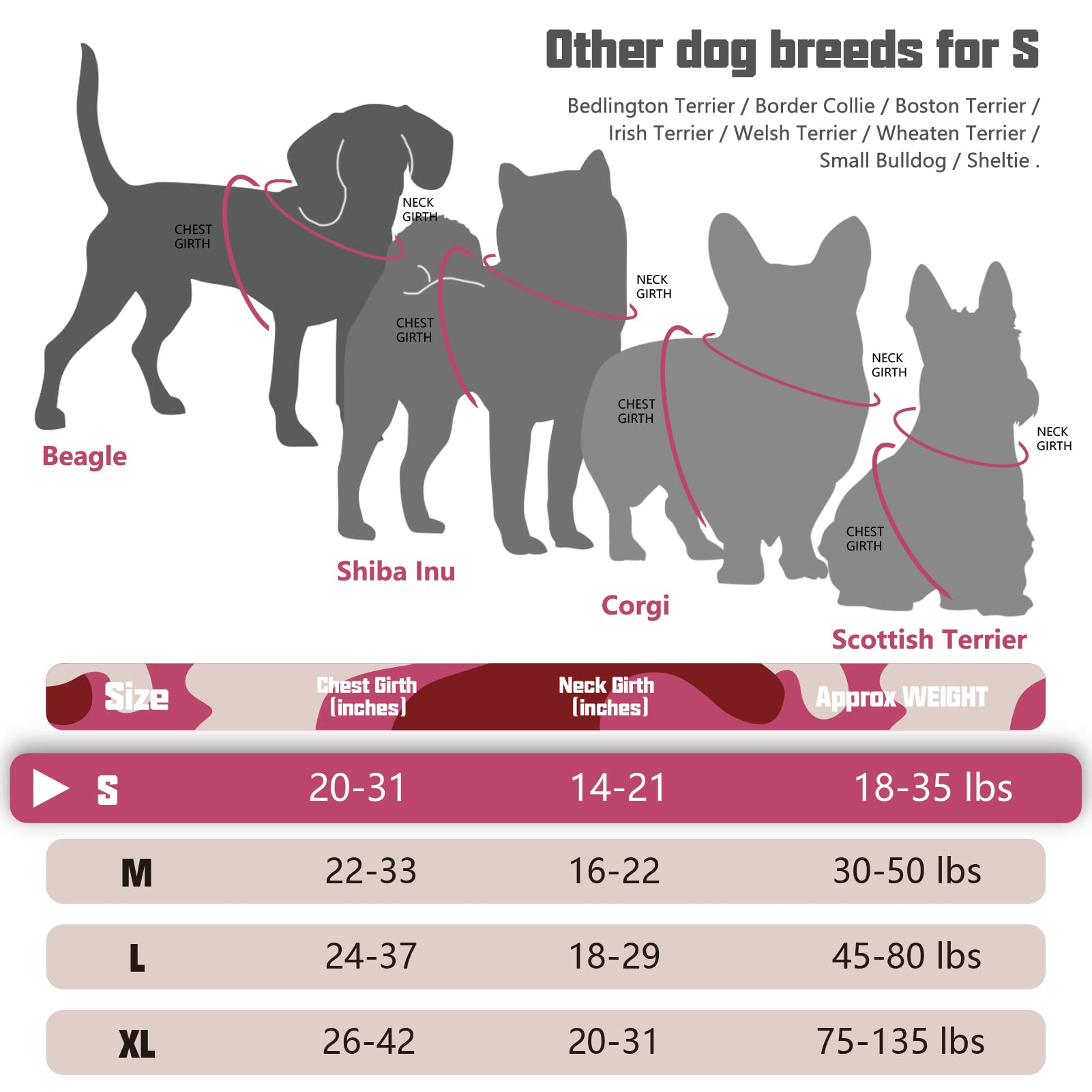 Auroth Tactical Dog Harness For Small Medium Large Dogs No Pull Adjustable Pet Harness Reflective K9 Working Training Easy Control Pet Vest Military Service Dog Harnesses Small, Pink Camo