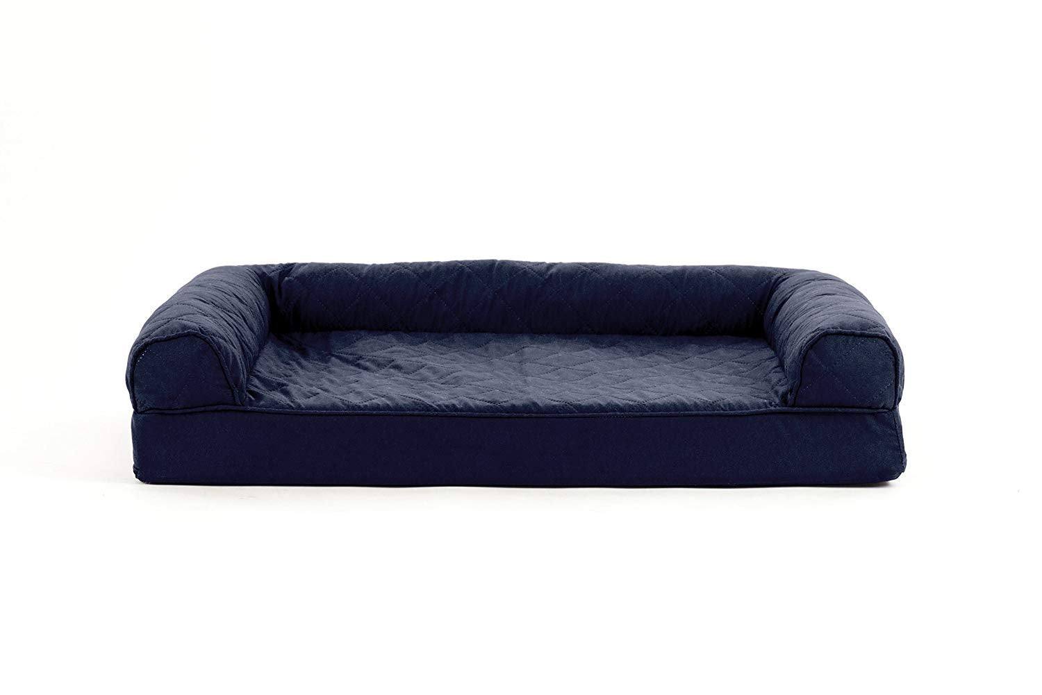 Furhaven Cooling Gel Dog Bed for Medium/Small Dogs w/ Removable Bolsters & Washable Cover, For Dogs Up to 35 lbs - Quilted Sofa