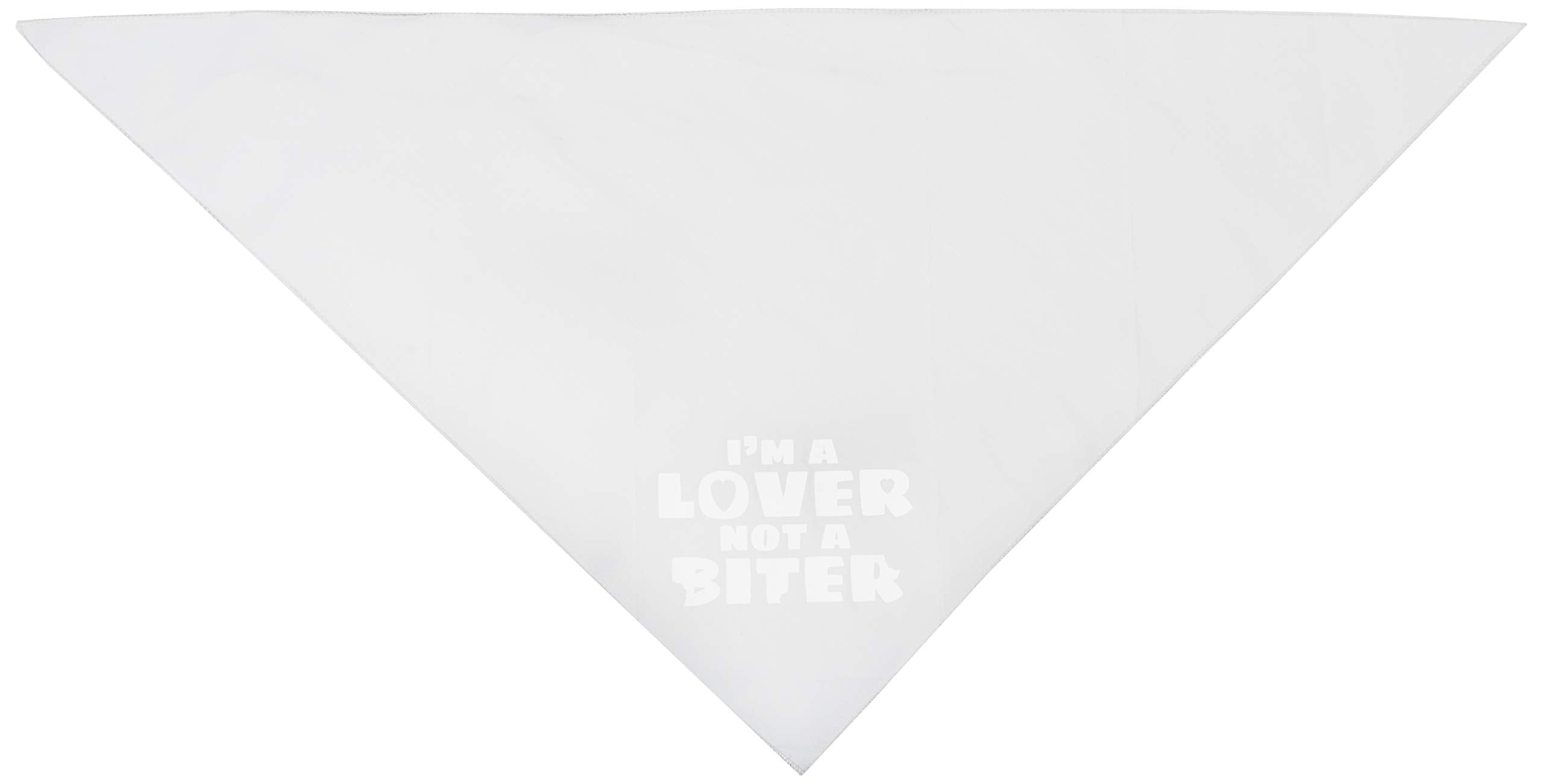 Mirage Pet Products I'm a Lover Not a Biter Screen Print Bandana for Pets, Large, Grey