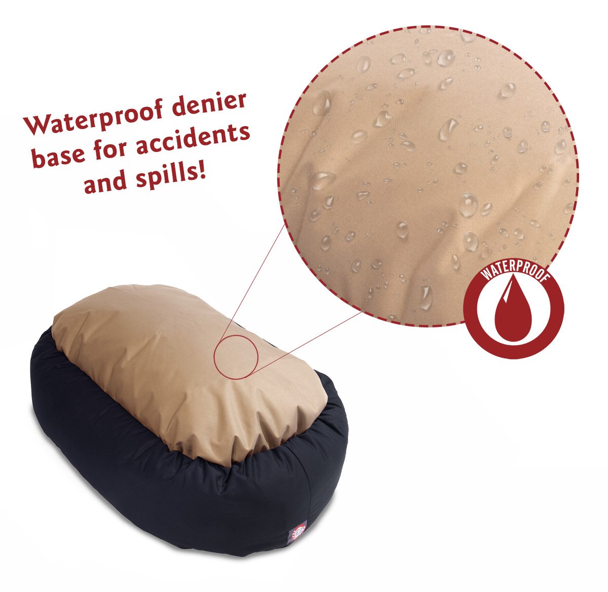 Majestic Pet 52 Inch Black & Sherpa Bagel Dog Bed Products, 52.0''L X 35.0''W X 11.0''Th
