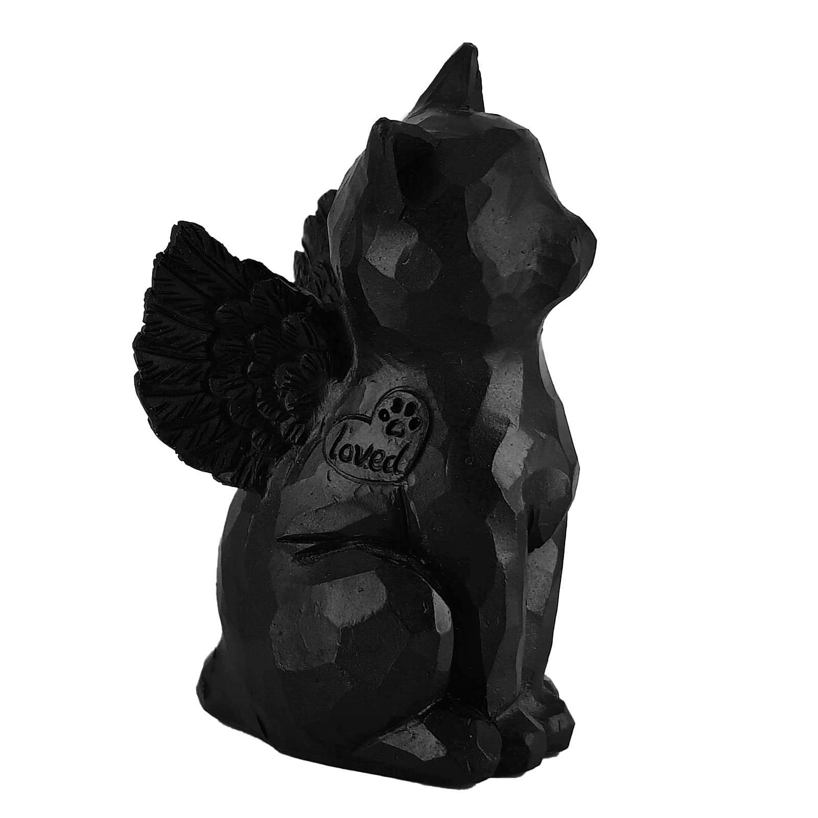 Cat Memorial Gifts, Loss Of Cat Sympathy Gift, Angel Cat Figurine Rainbow Bridge Pet Memorial Gifts, Cat Gifts For Cat Lovers, Cat Remembrance Grief Condolence Bereavement Gifts, Black Cat Decor