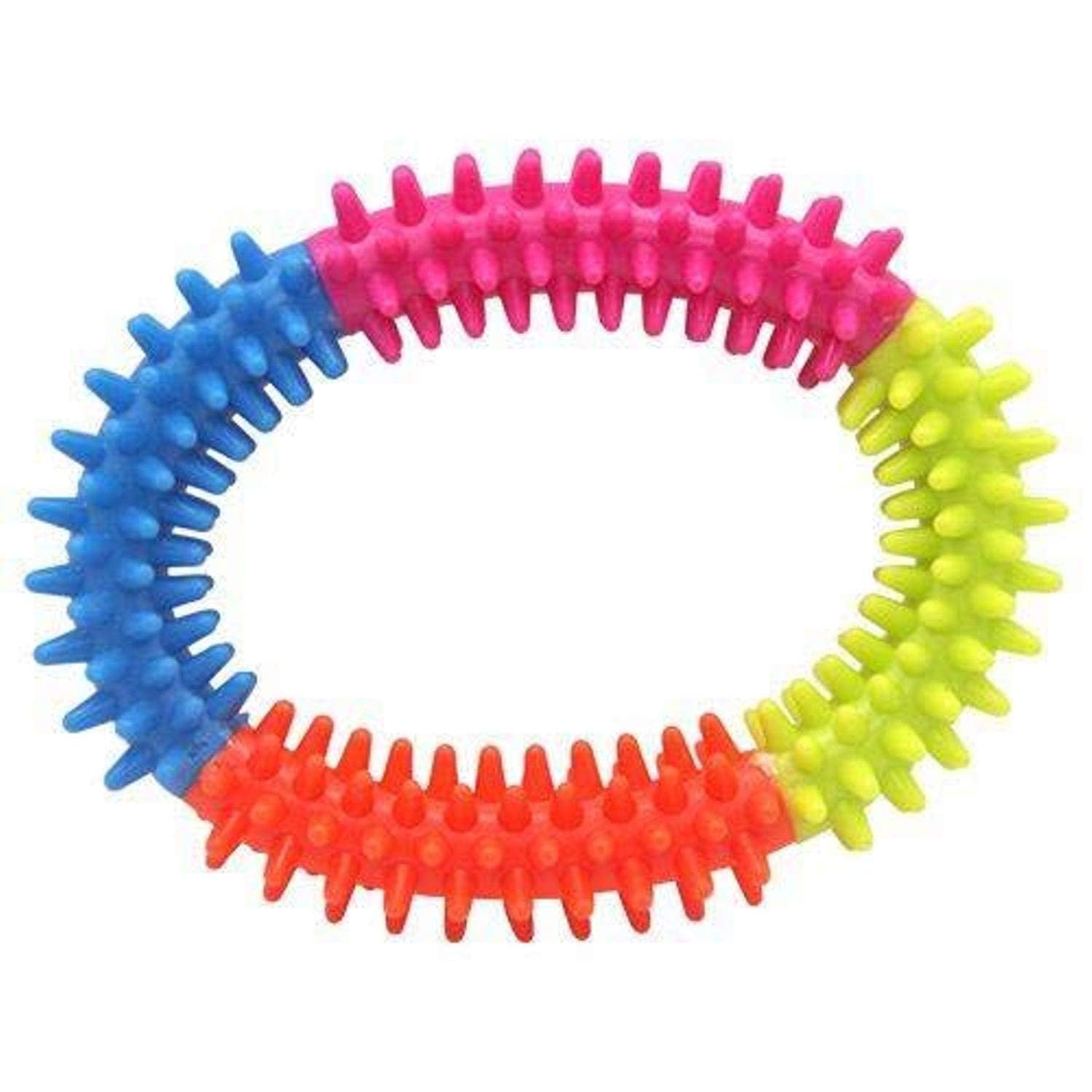 Psk Pet Mart Ring Colorful Rubber Dental Teething Chew Dog Puppy Toy ,Pack Of 1 (Color May Vary)