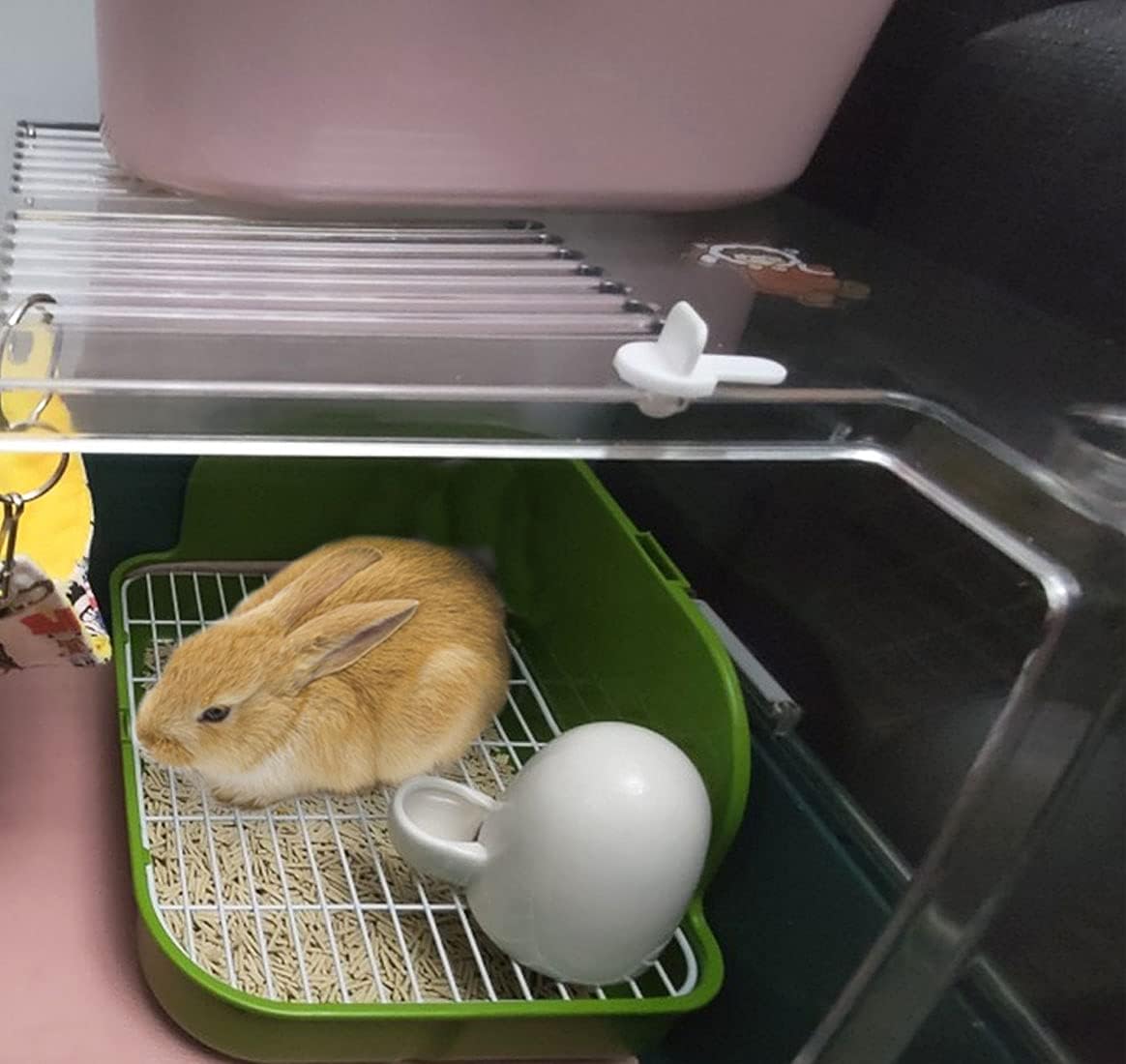 Hamiledyi Rabbit Litter Box Rabbit Toilet Potty Trainer Corner Litter Bedding Box For Small Animals Bunny Guinea Pig Chinchilla