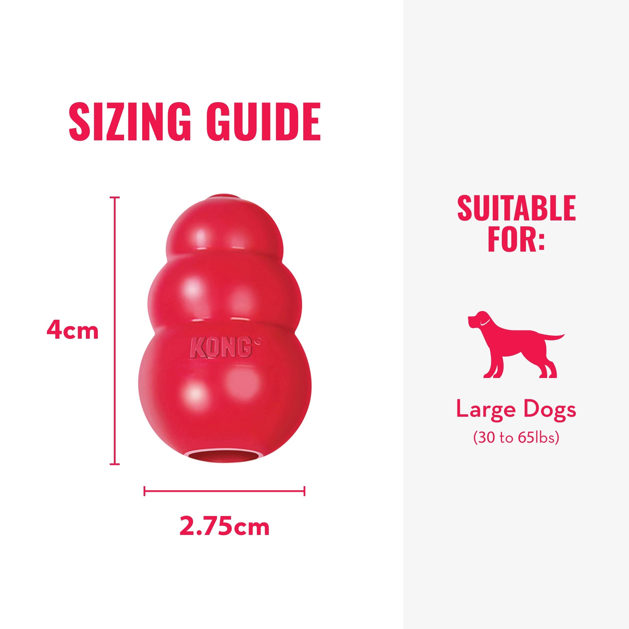 Kong Classic Stuffable Dog Toy - Fetch & Chew Toy For Dogs - Treat-Filling Capabilities & Erratic Bounce For Extended Play Time - Durable Natural Rubber Material - For Large Dogs
