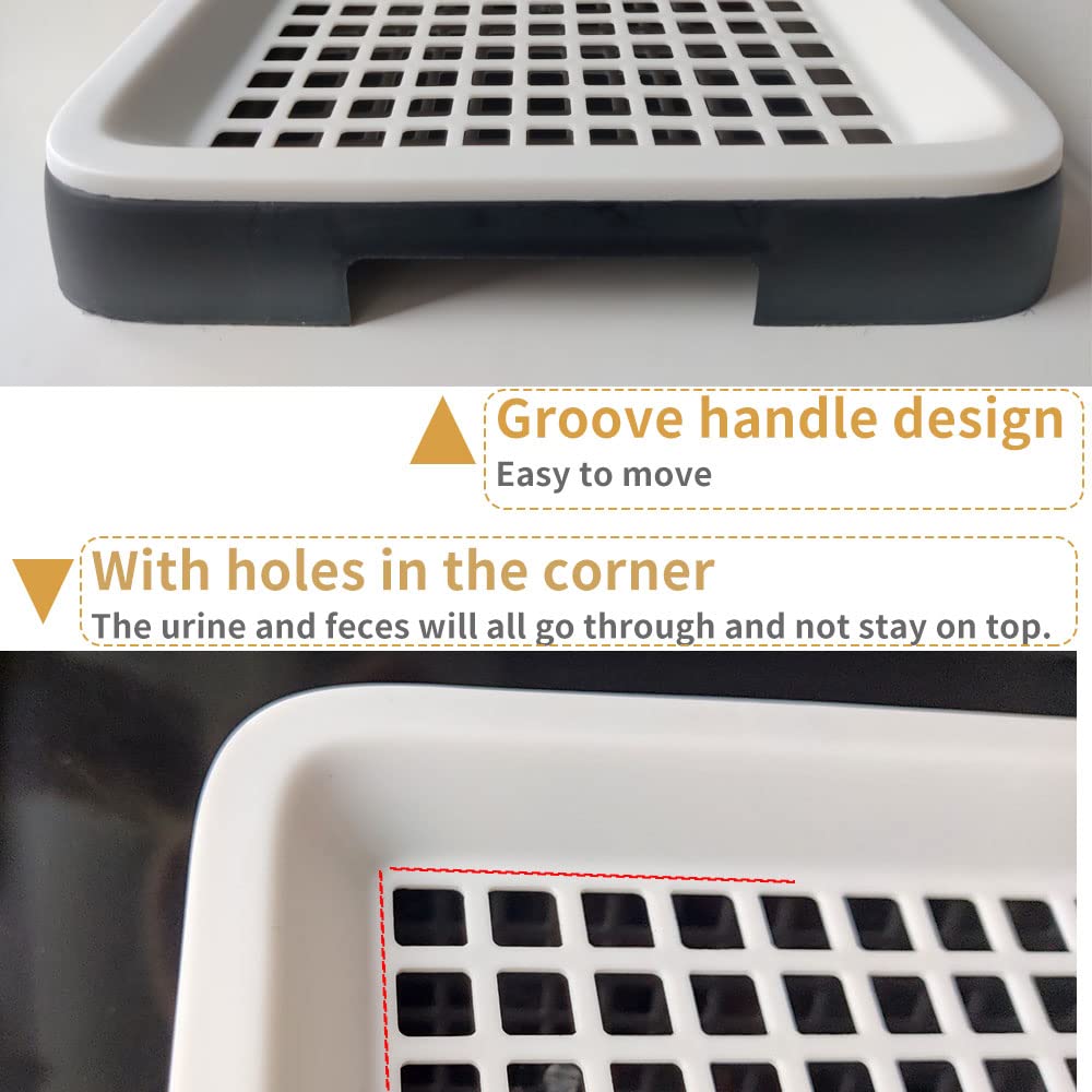 Guinea Pig Litter Tray Pan With Grate, Rat Litter Box For Cage, Restroom Toilet Corner Potty Poop Trainer For Critters, Chinchilla Cage Accessories