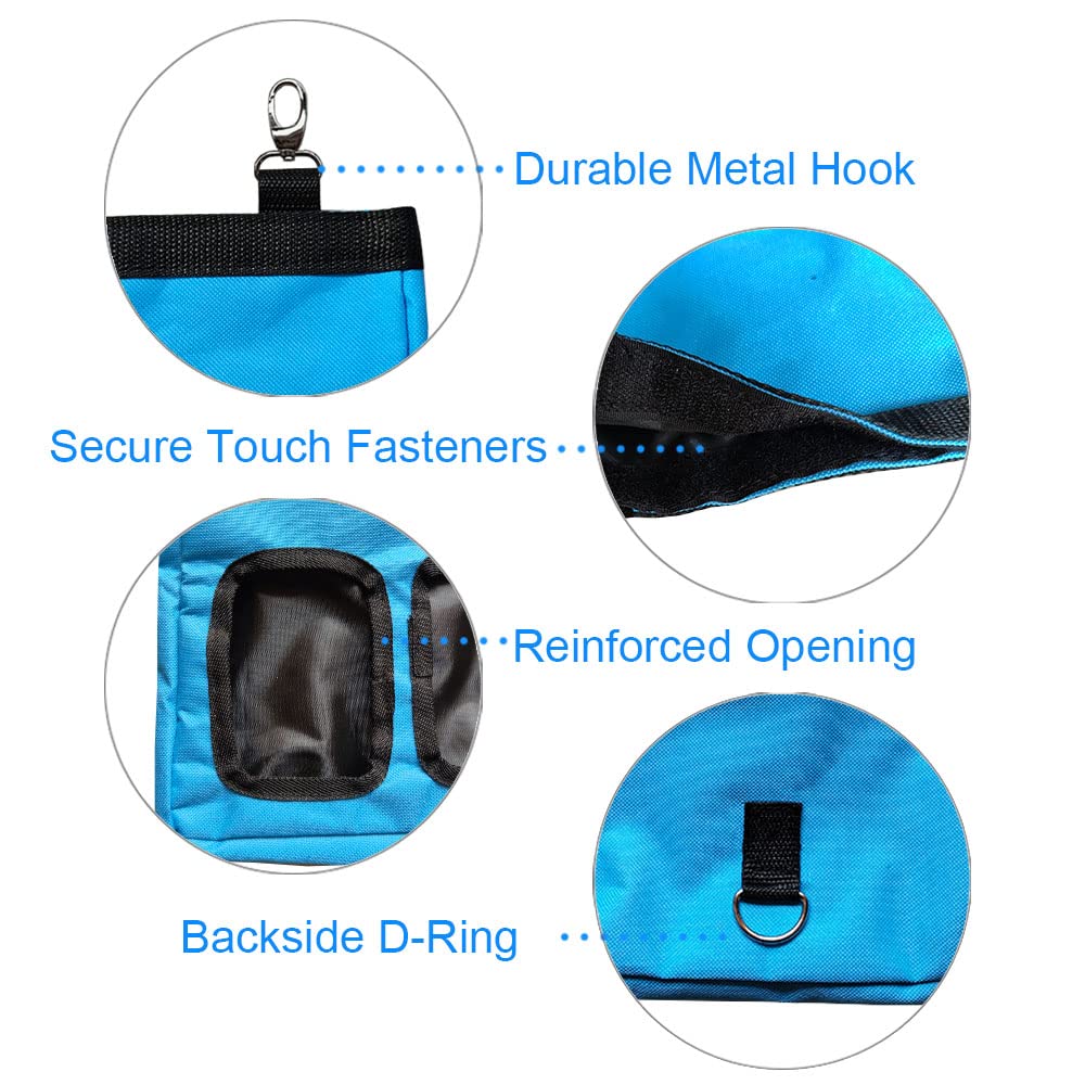 Guinea Pig Hay Feeder, Hanging Rabbit Hay Feeder Bag For Guinea Pigs Bunnies Chinchillas. Blue