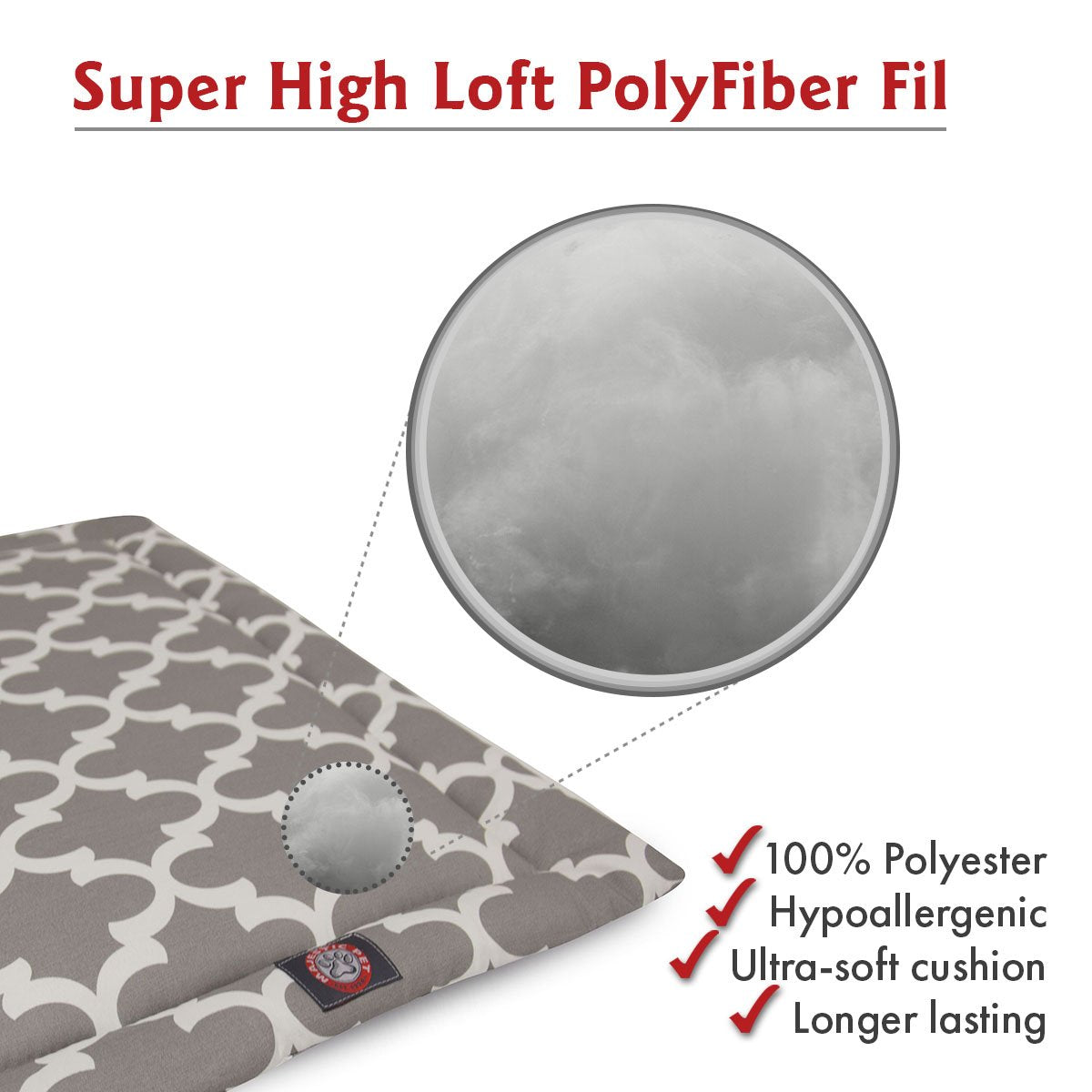 36' Trellis Gray Crate Dog Bed Mat By Majestic Pet Products