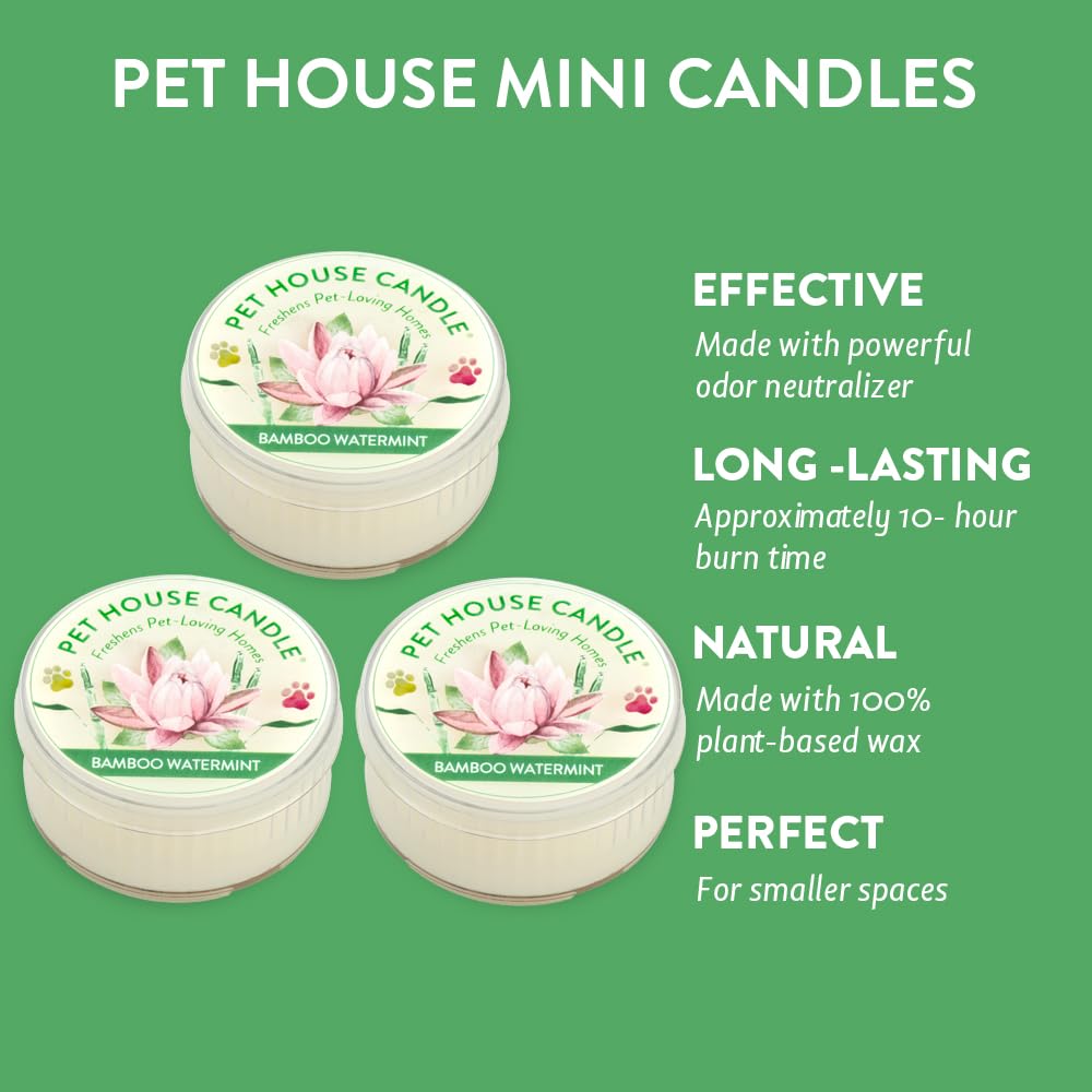 One Fur All Pet House Mini Candles For Pet Odor Made With Natural Soy Wax, Plant Based, Dog And Cat Friendly Scented Candles, Ba