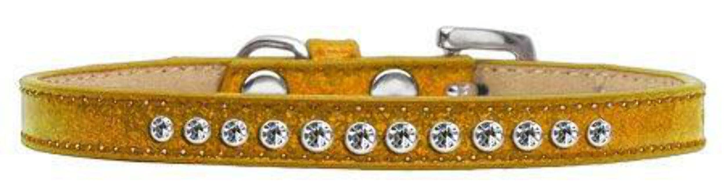 Dog, Puppy & Pet Ice Cream Collar, Clear Crystal Rimsets Gold 12