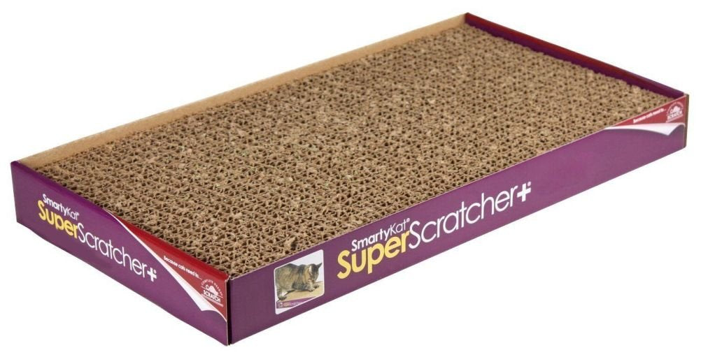 Smartykat Super Scratcher+ Double Wide With Catnip Infusion Technology Corrugate Cat Scratch Pad, Durable & Reversible
