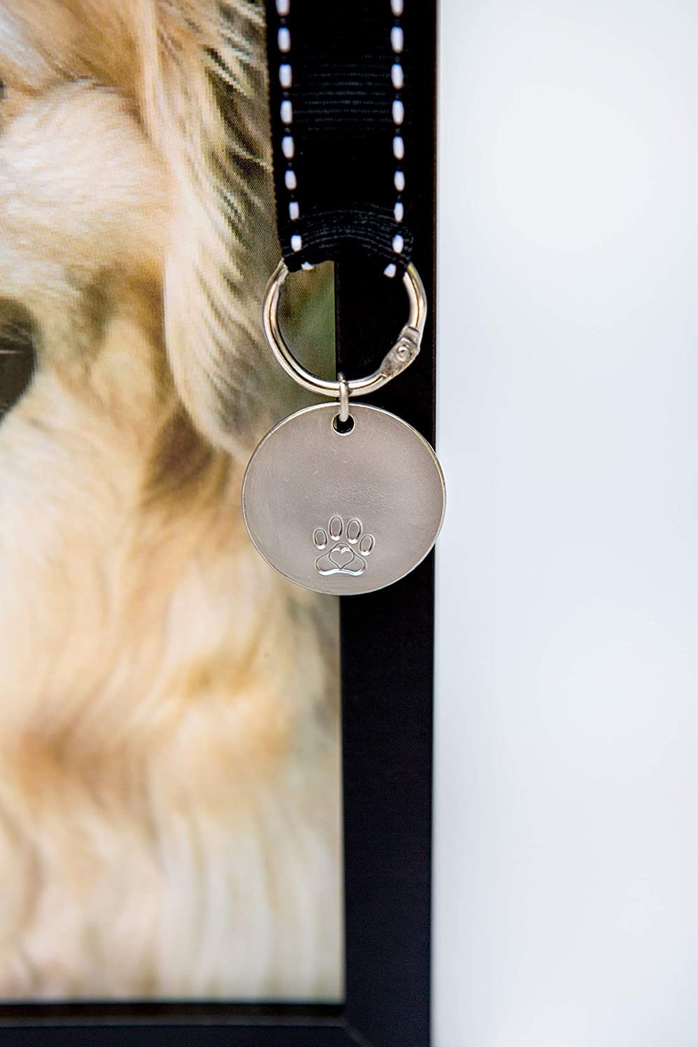 Pawprints Left by You Memorial Frame - Black Dog Sympathy Gift, 1 Count, Model 6070, with Touching Pawprints Poem for Pet Loss Remembrance
