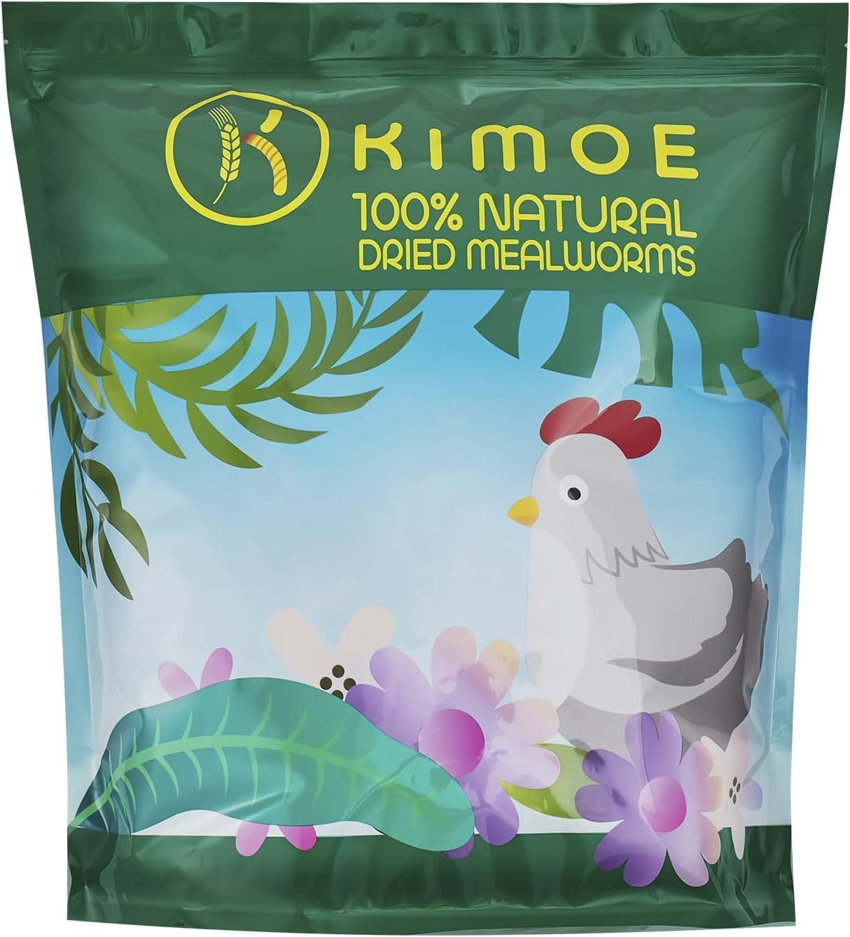 kimoe Non-GMO Bulk Dried Mealworms 10LB Bag for Chickens, Ducks & Wild Birds - 100% Natural High-Protein Feed to Boost Egg Produ